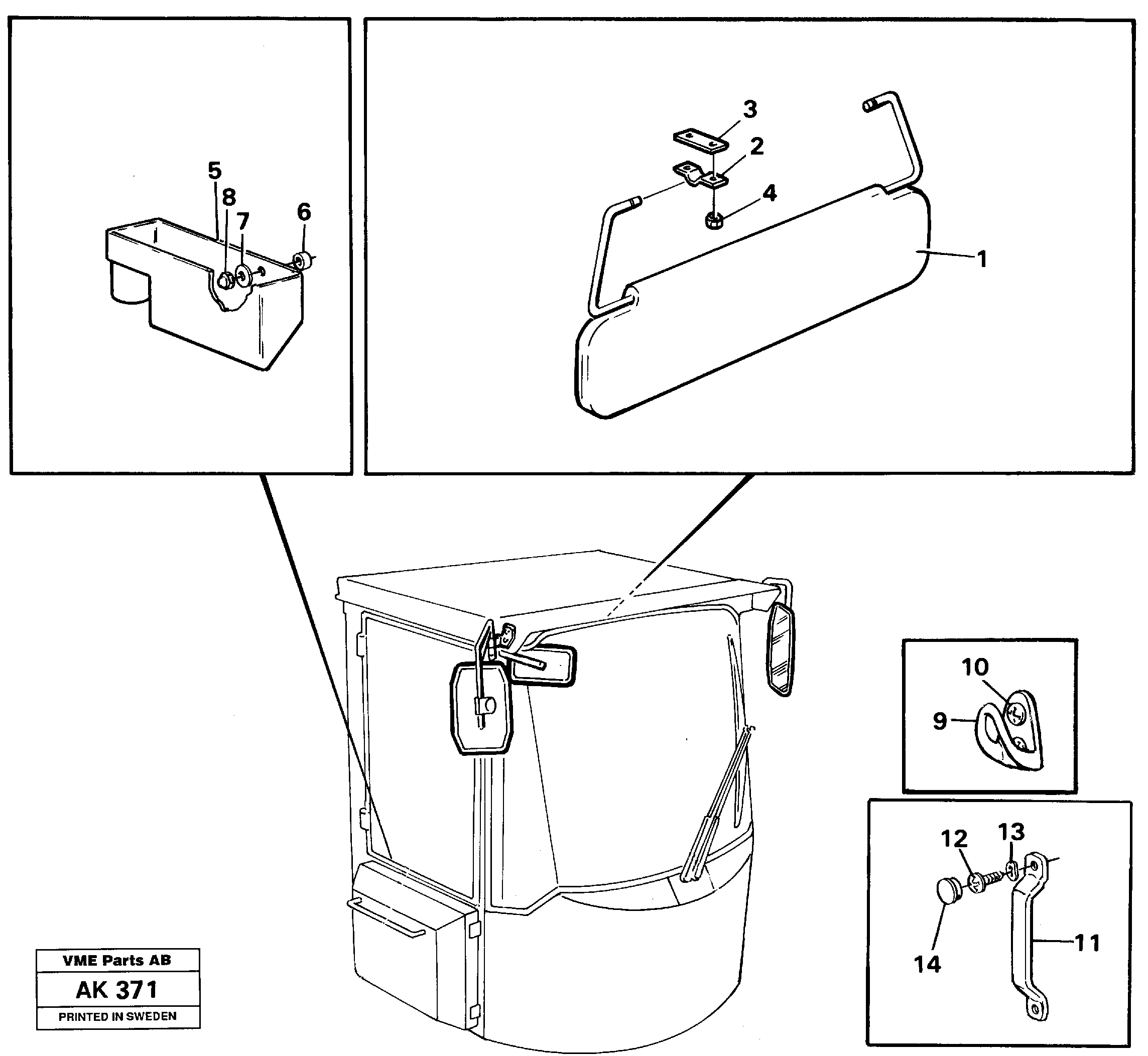 Interior components — volvo parts diagram