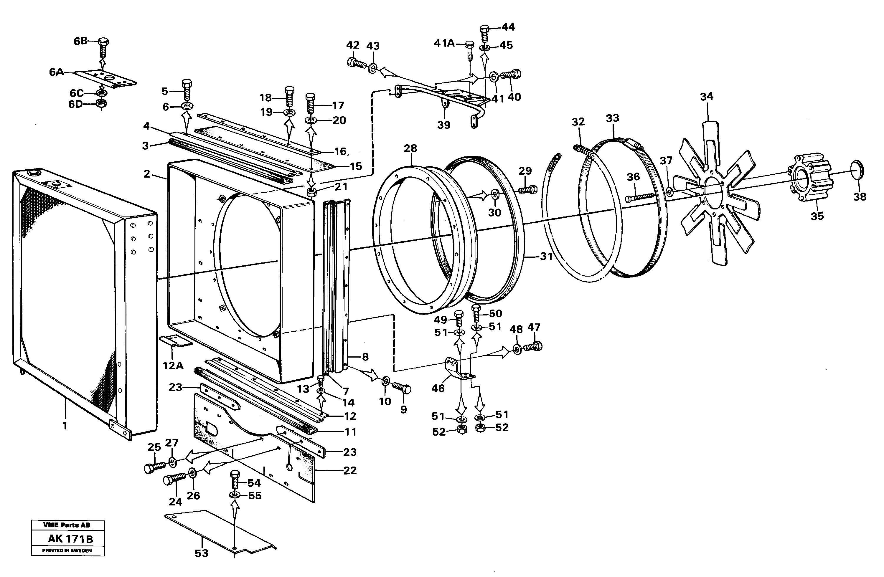 Fan and fan shroud — volvo parts diagram