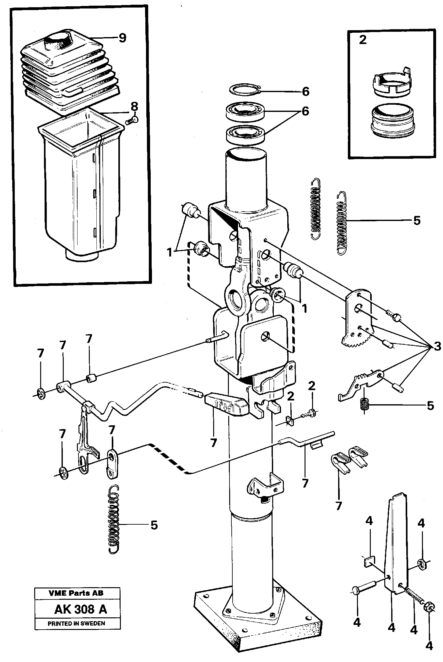 Adjustable steering wheel.  STD USA,   92029 — volvo parts diagram
