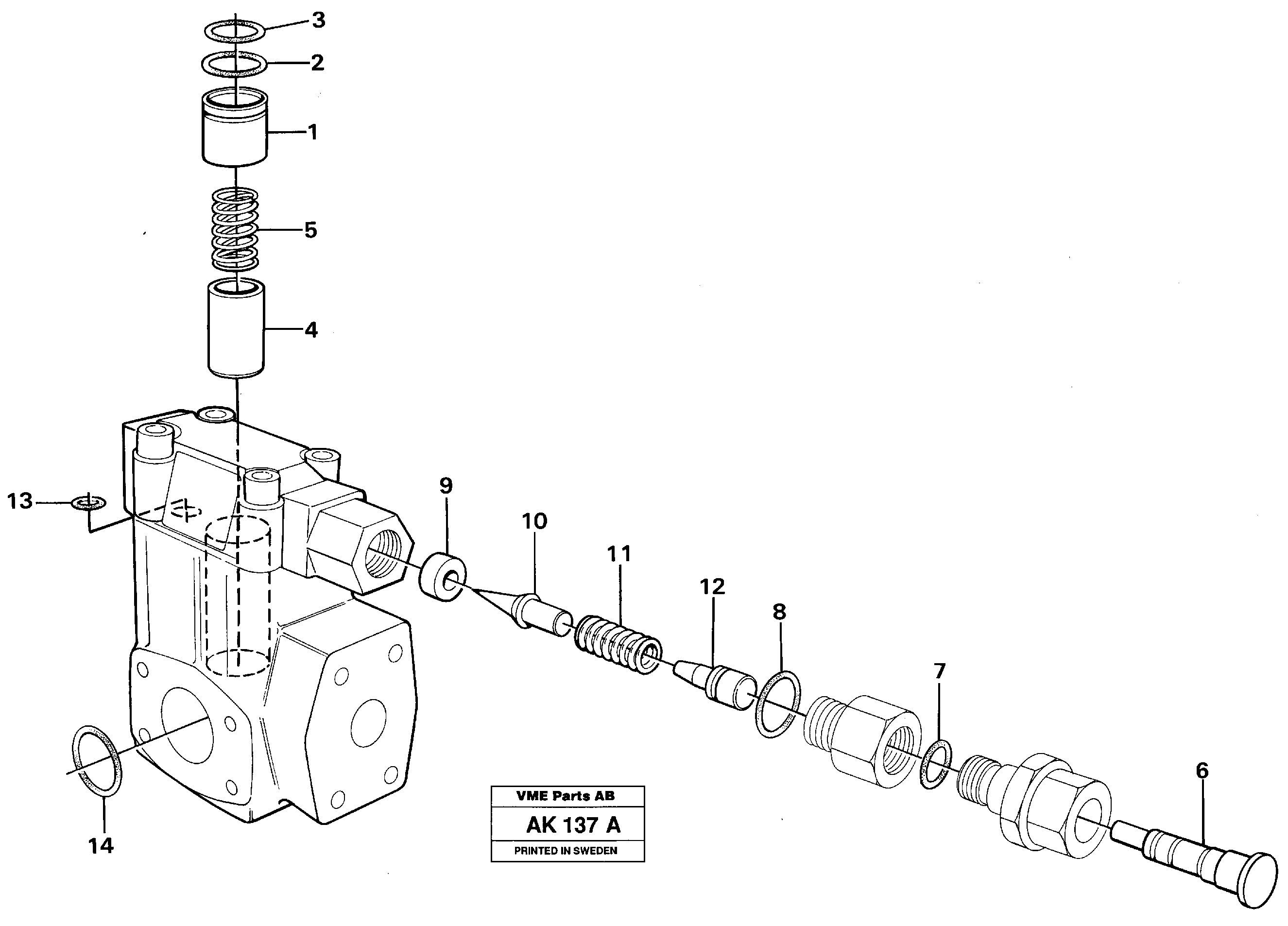 Relief Valve.  STD,   USA — volvo parts diagram