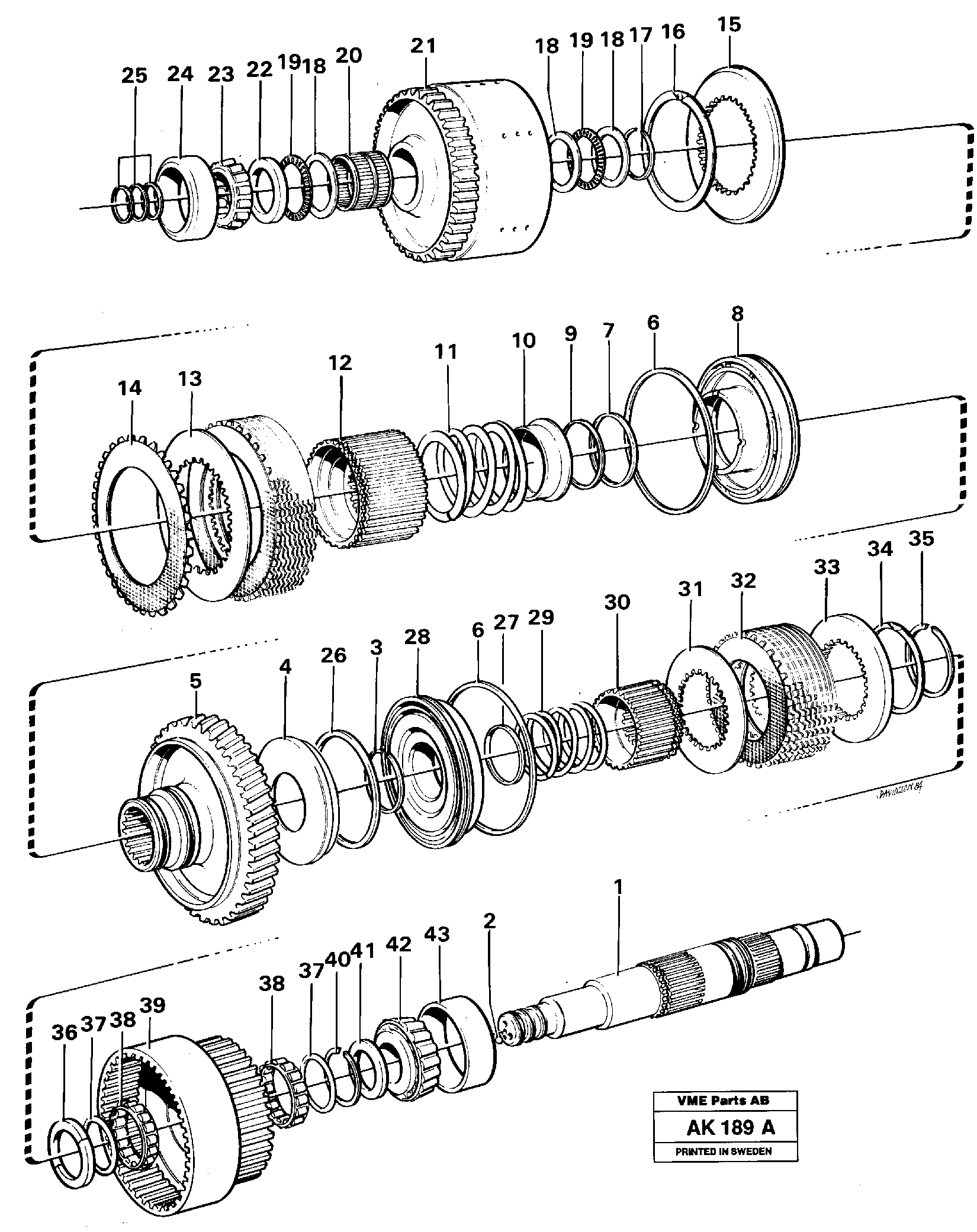 Hydraulic clutch, forward / 1st speed. — volvo parts diagram