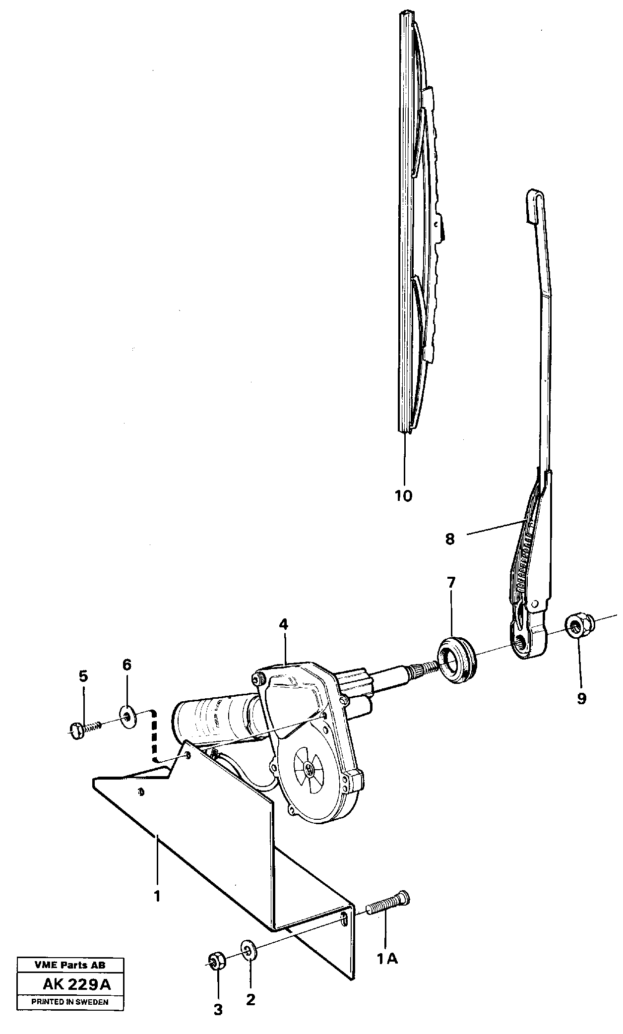 Windshield wiper, rear — volvo parts diagram