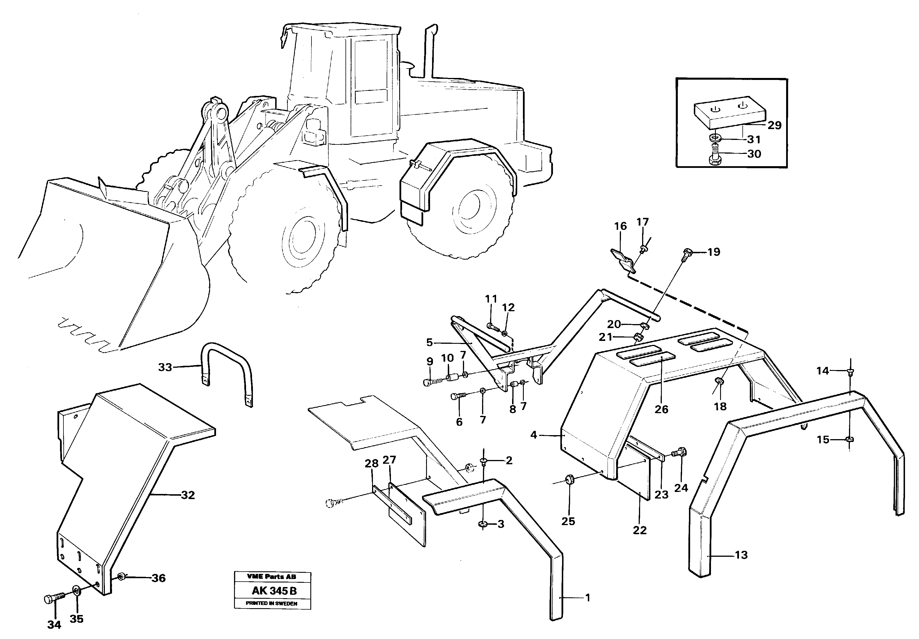 Extended fender.  92265 — volvo parts diagram