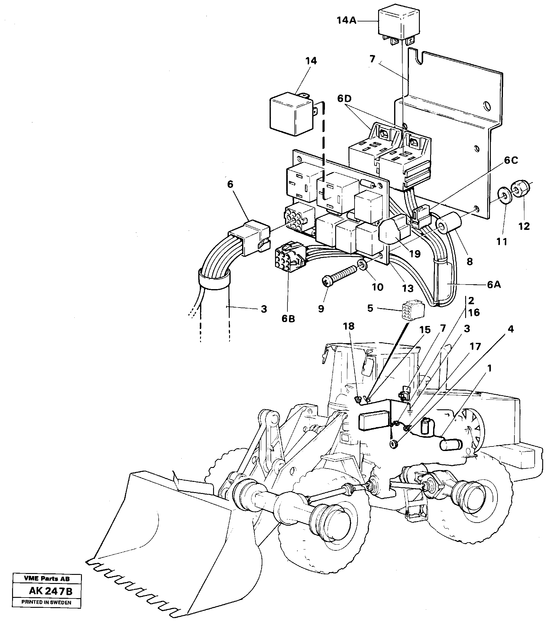 Cable harness, air conditioning.  91893,   92246,   92792,   93448 — volvo parts diagram