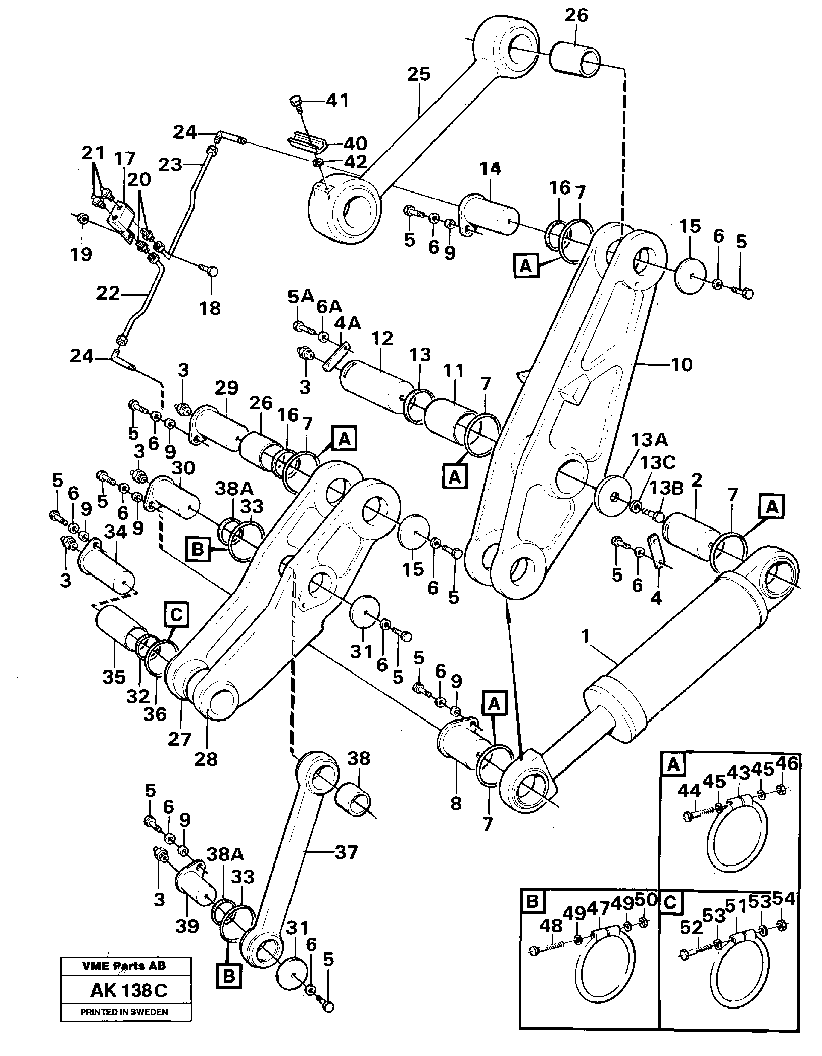 Linkage.  SER NO - 1044 / SER NO - 60356 USA — volvo parts diagram