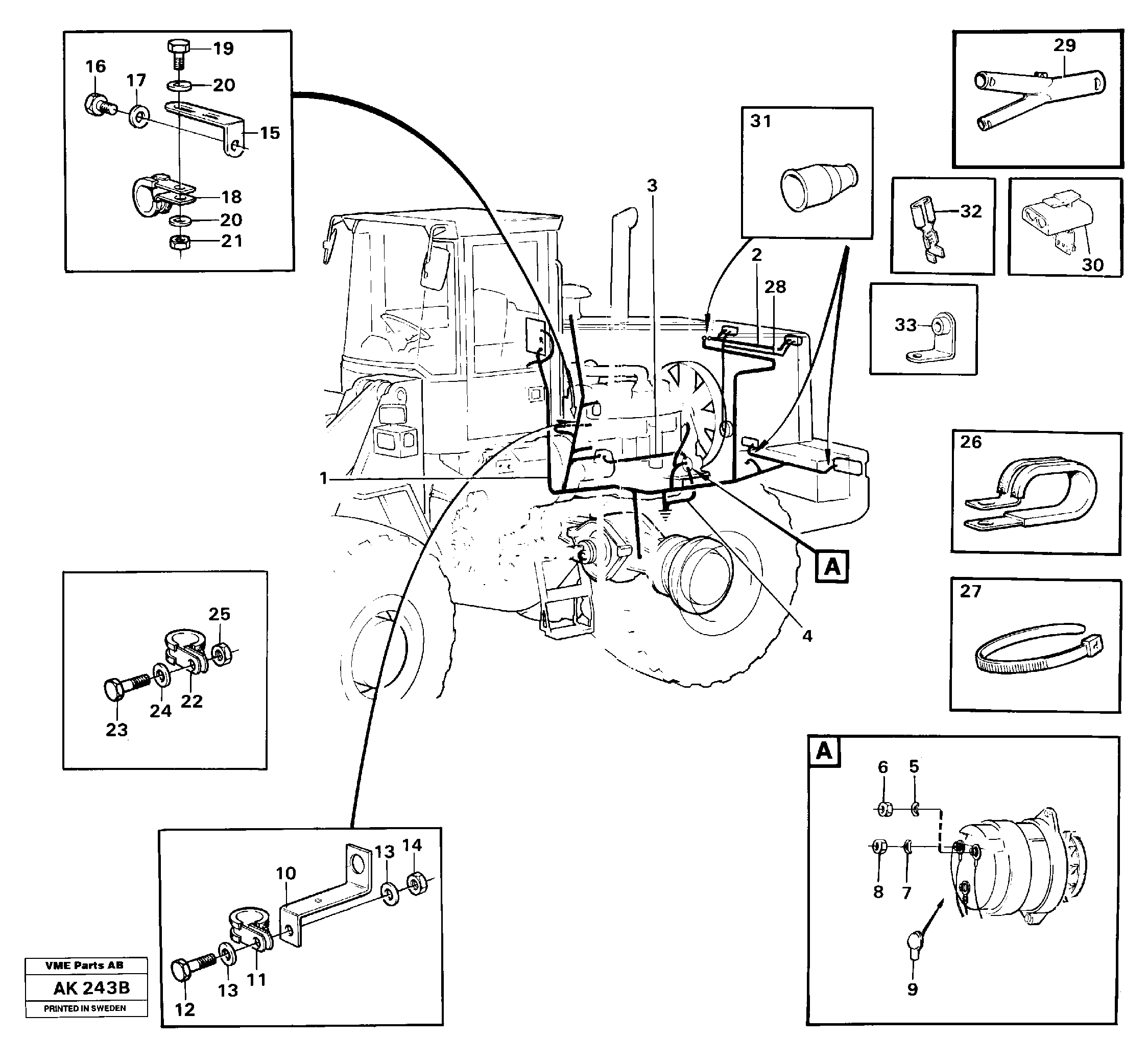 Cable harnesses, rear — volvo parts diagram