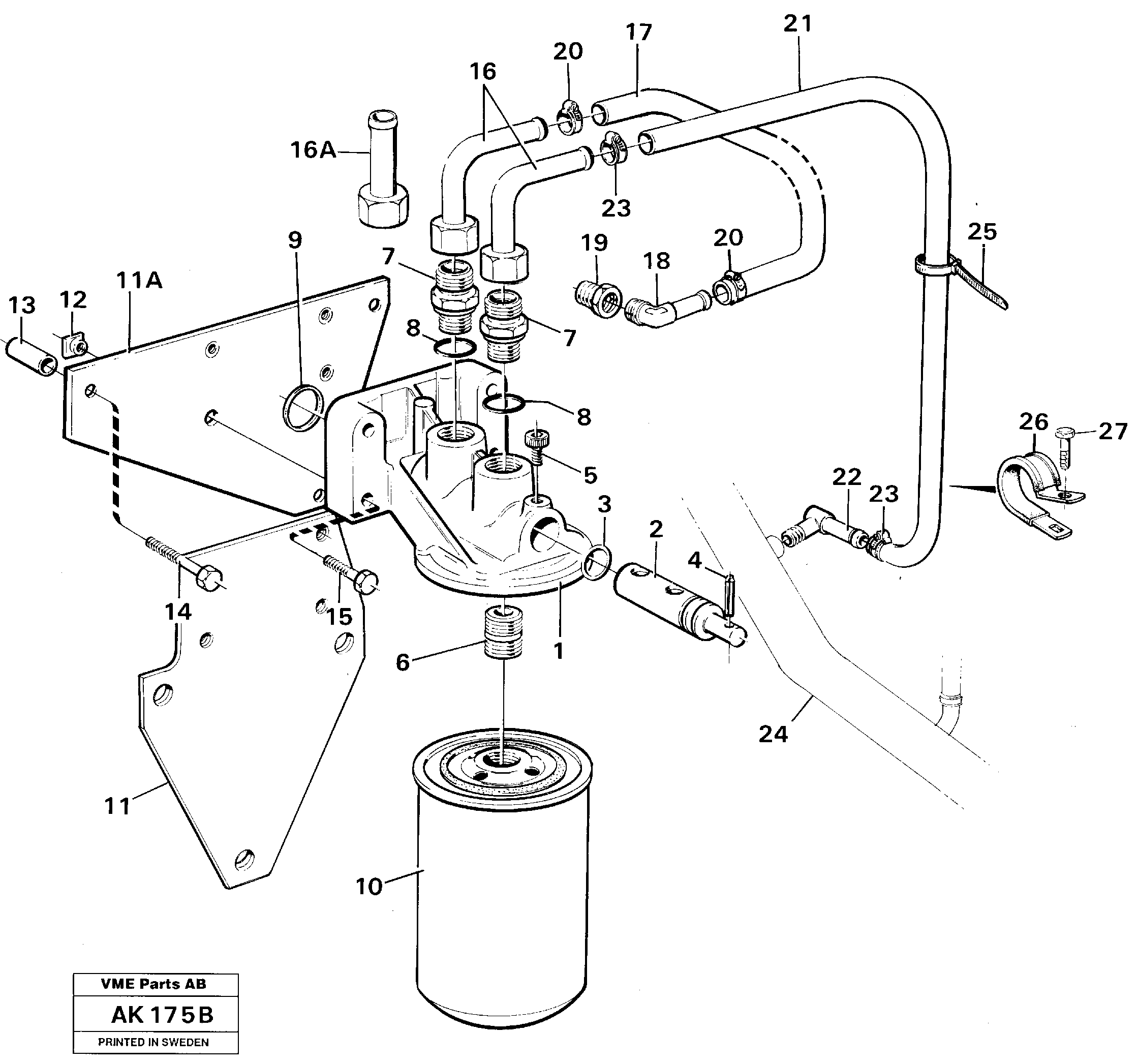 Coolant filter.  91698,   92175 — volvo parts diagram