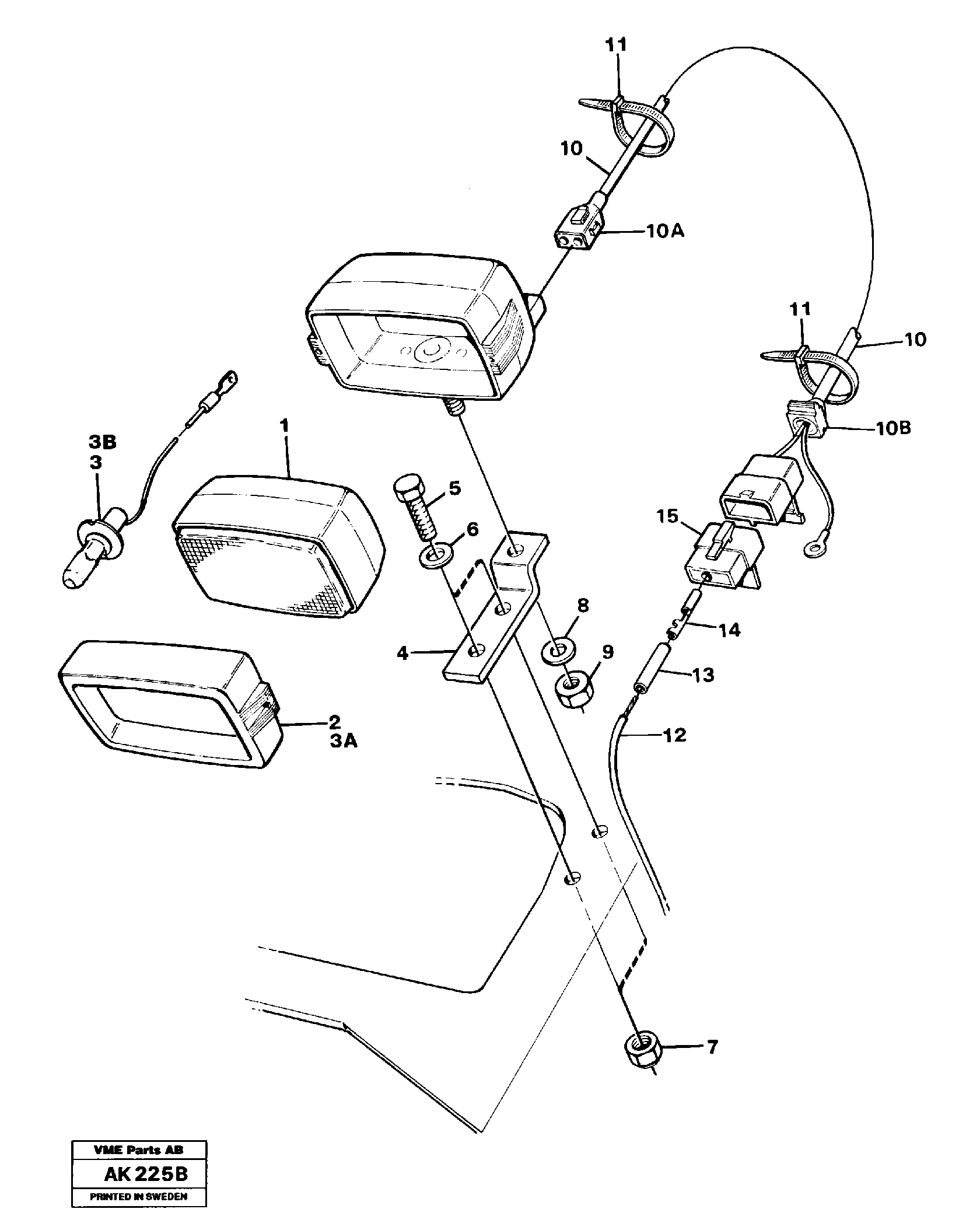Attachment light.  91865 — volvo parts diagram