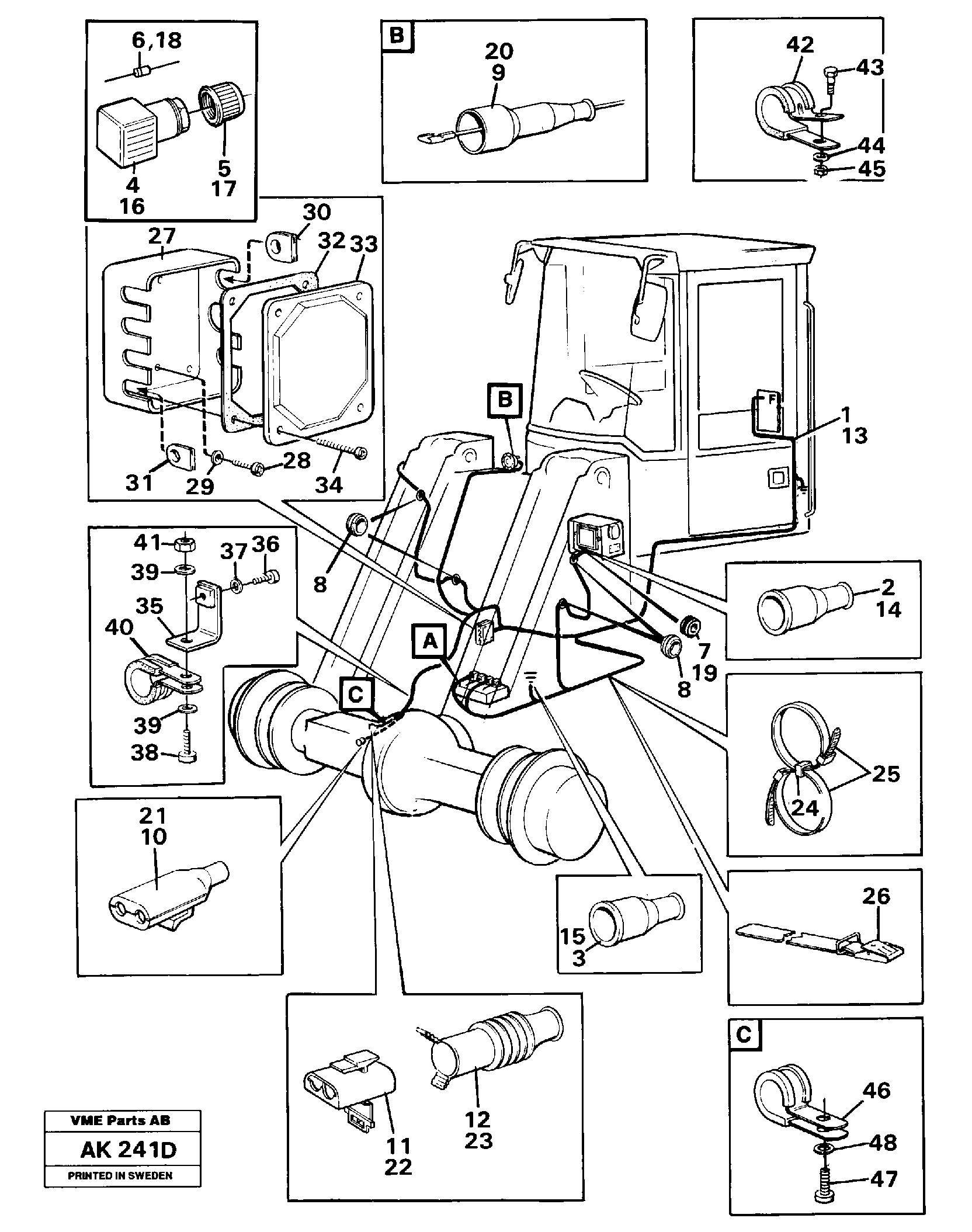 Cable harness, front — volvo parts diagram
