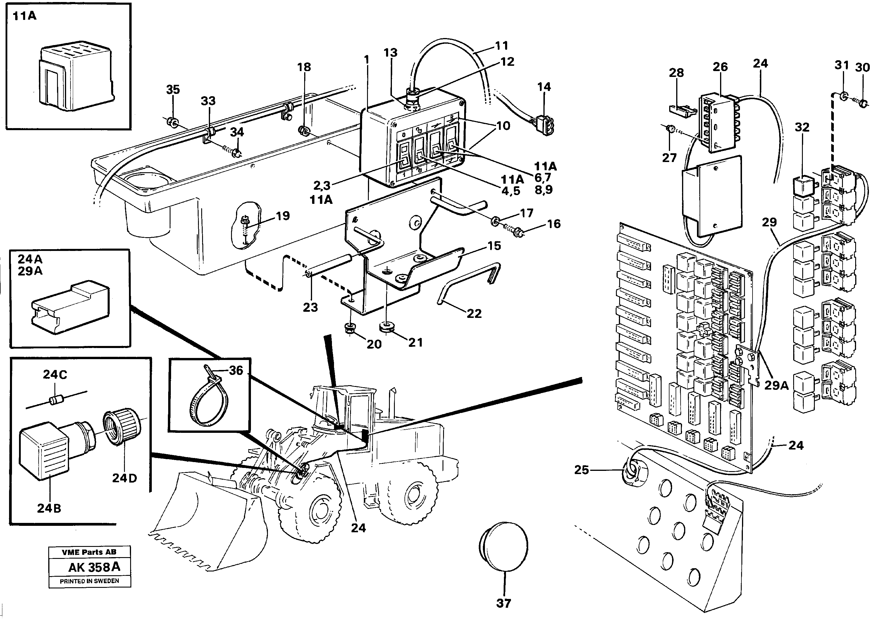 Switch panel.  33809 — volvo parts diagram