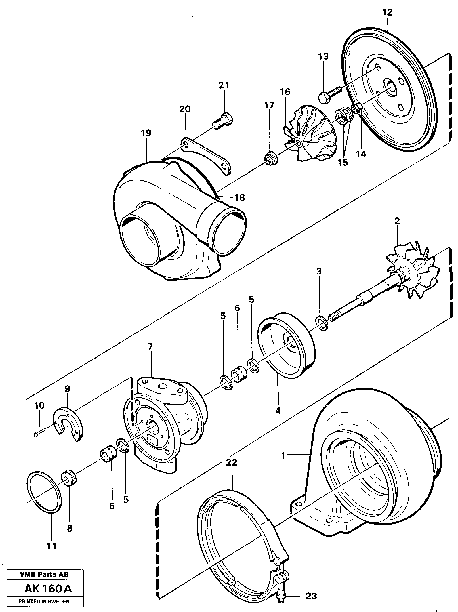 Turbo charger — volvo parts diagram