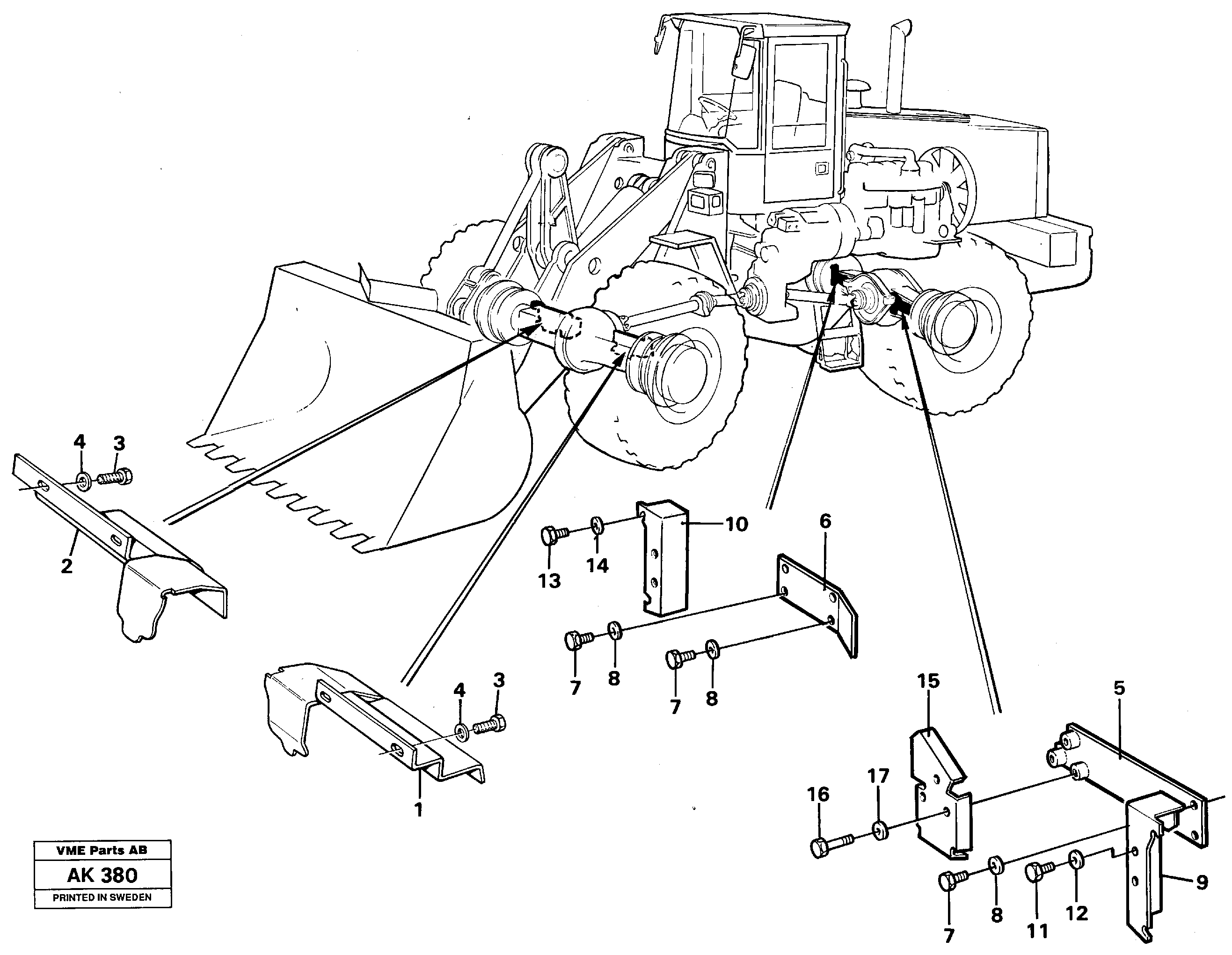 Protection, brake pipes.  33809 — volvo parts diagram