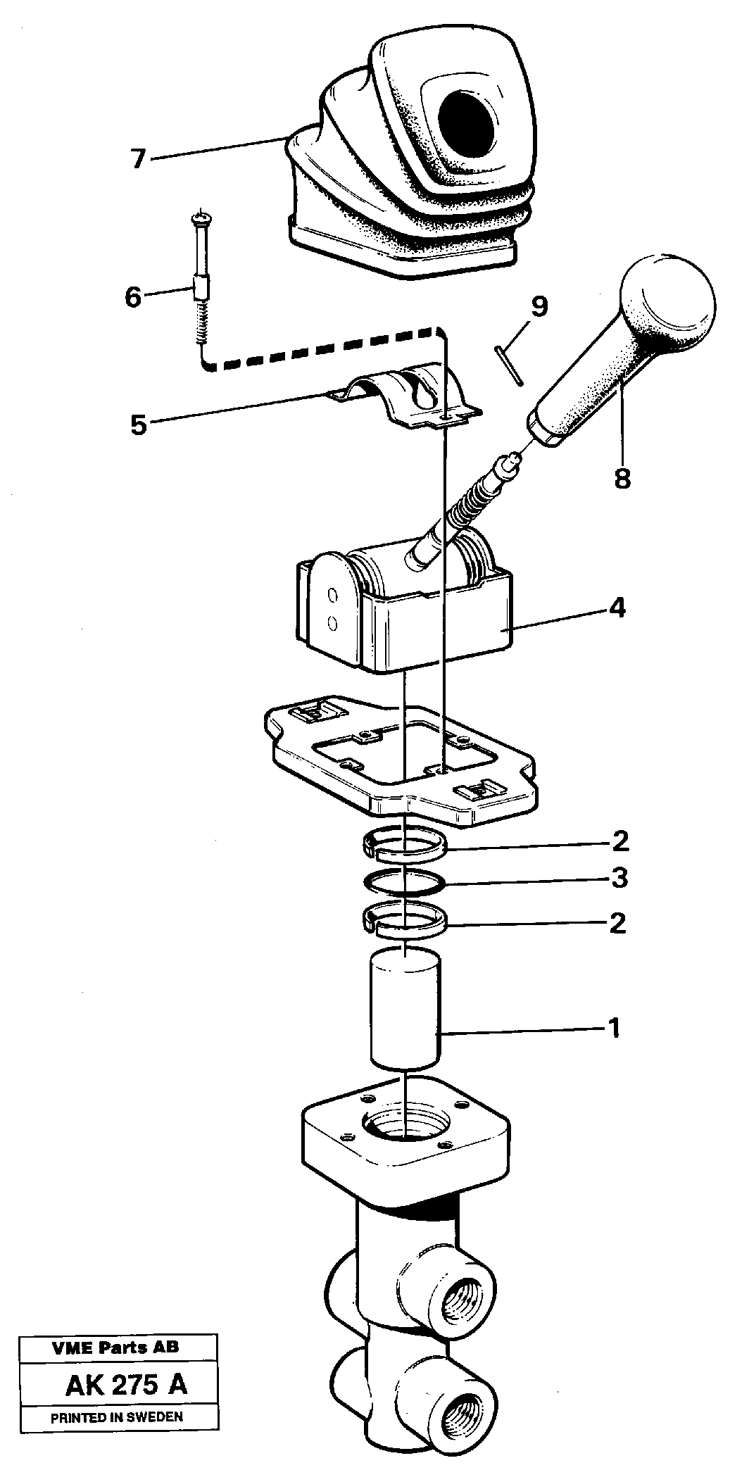 Parking brake valve.  SER NO - 1261,   SER NO - 60062 USA — volvo parts diagram