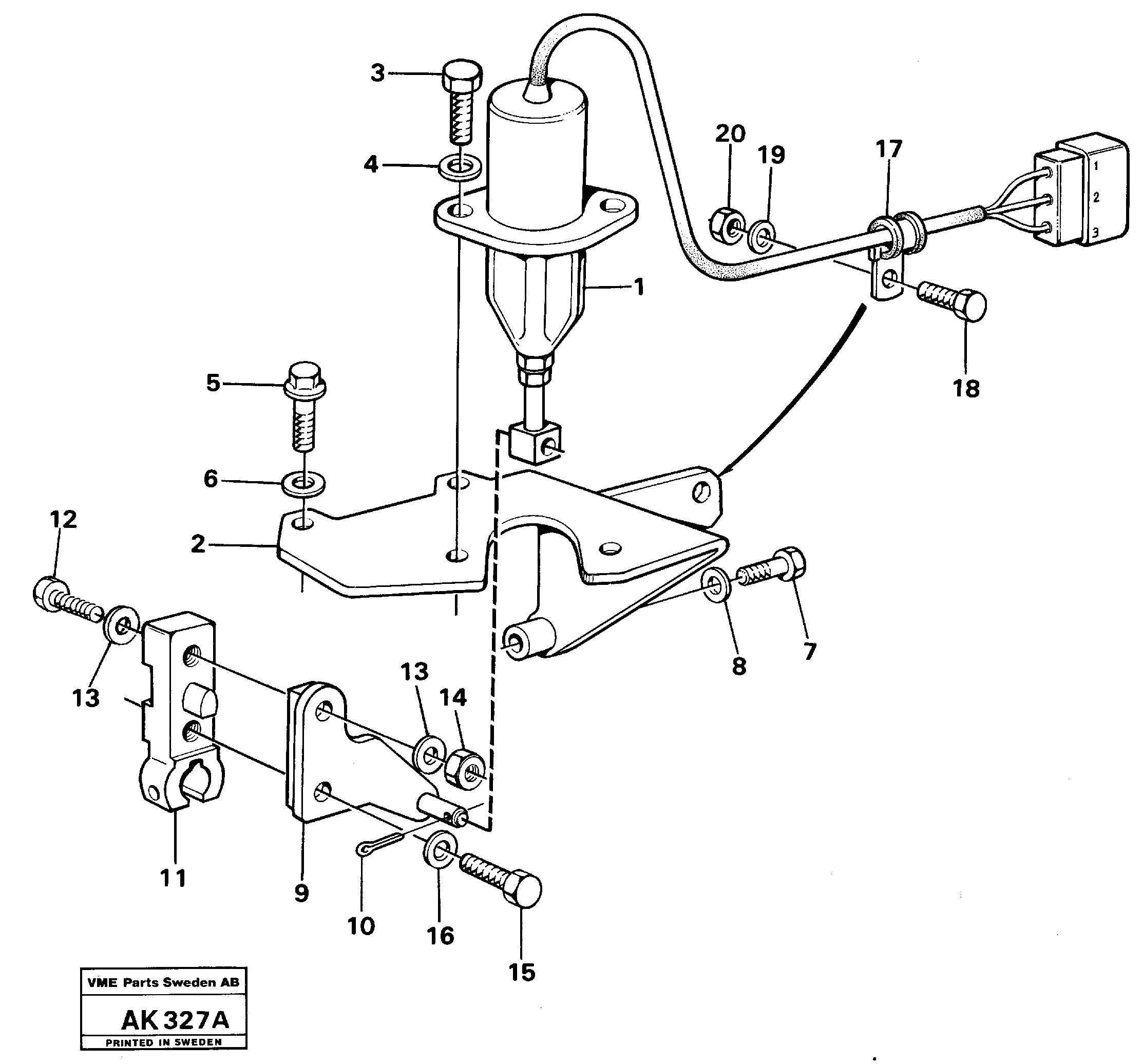 Stop control.  92078 SER NO 1073 - . SN 1836-2226 / 60301-60398 USA — volvo parts diagram