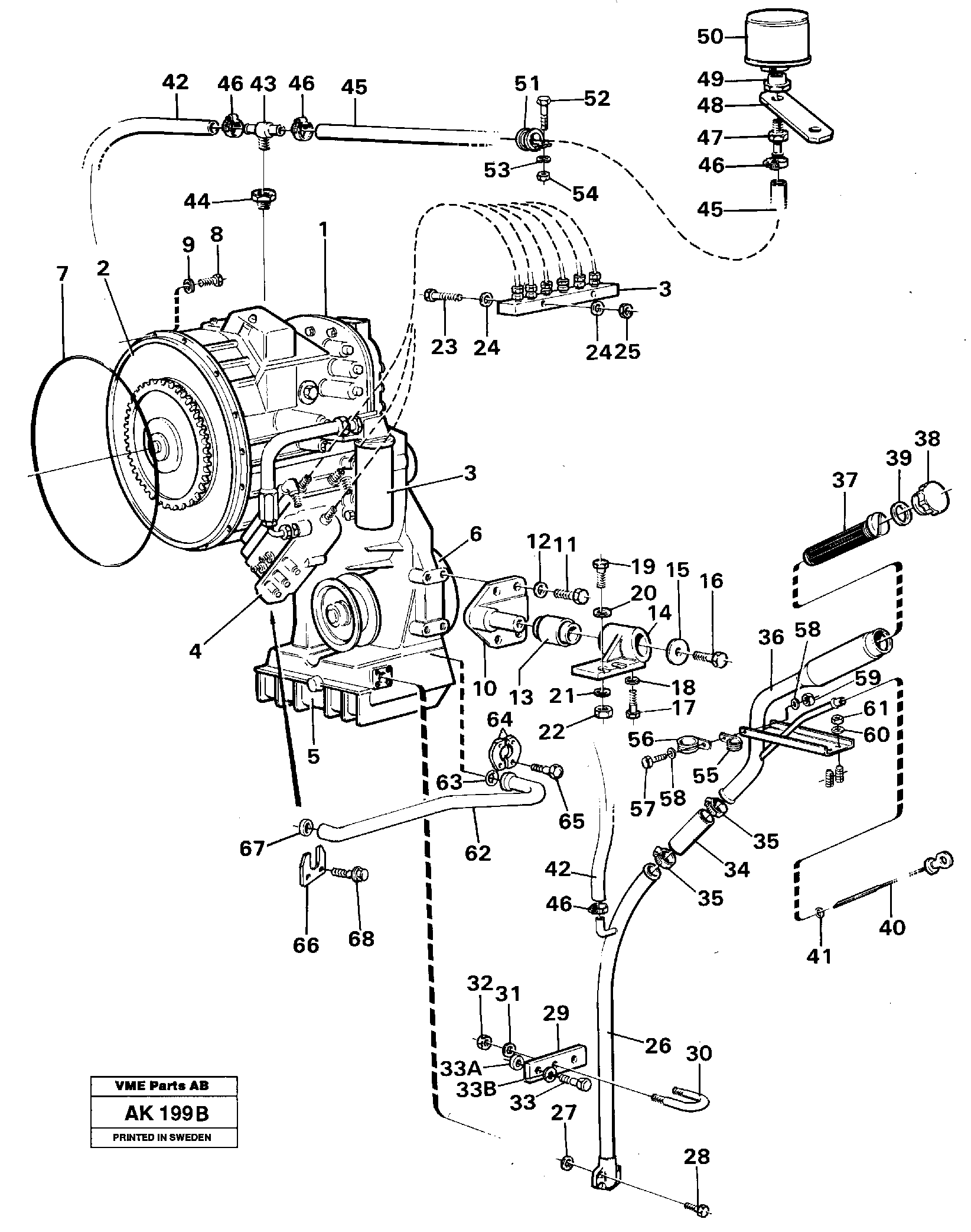 Hydraulic transmission with fitting parts — volvo parts diagram
