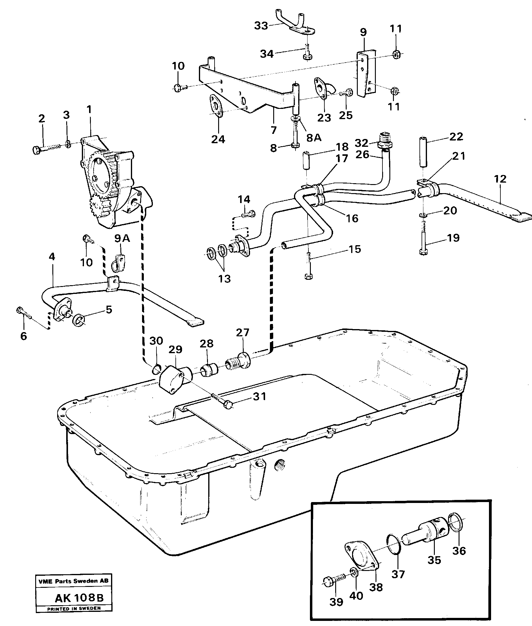 Lubricating oil system — volvo parts diagram