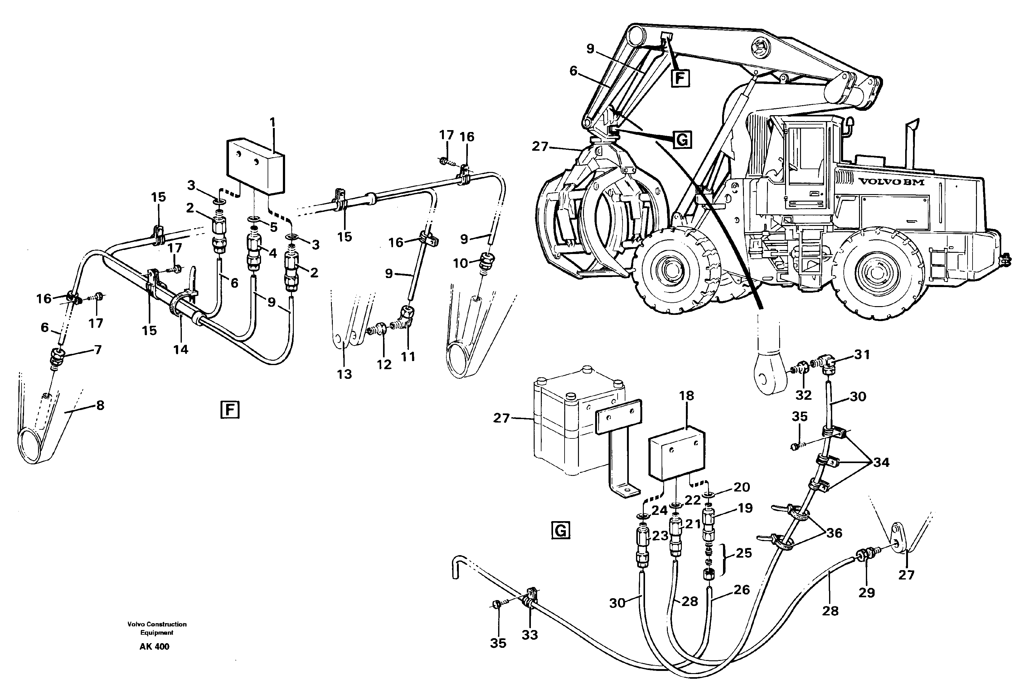 Distribution block. F, G  33808 SER NO - 2168 — volvo parts diagram