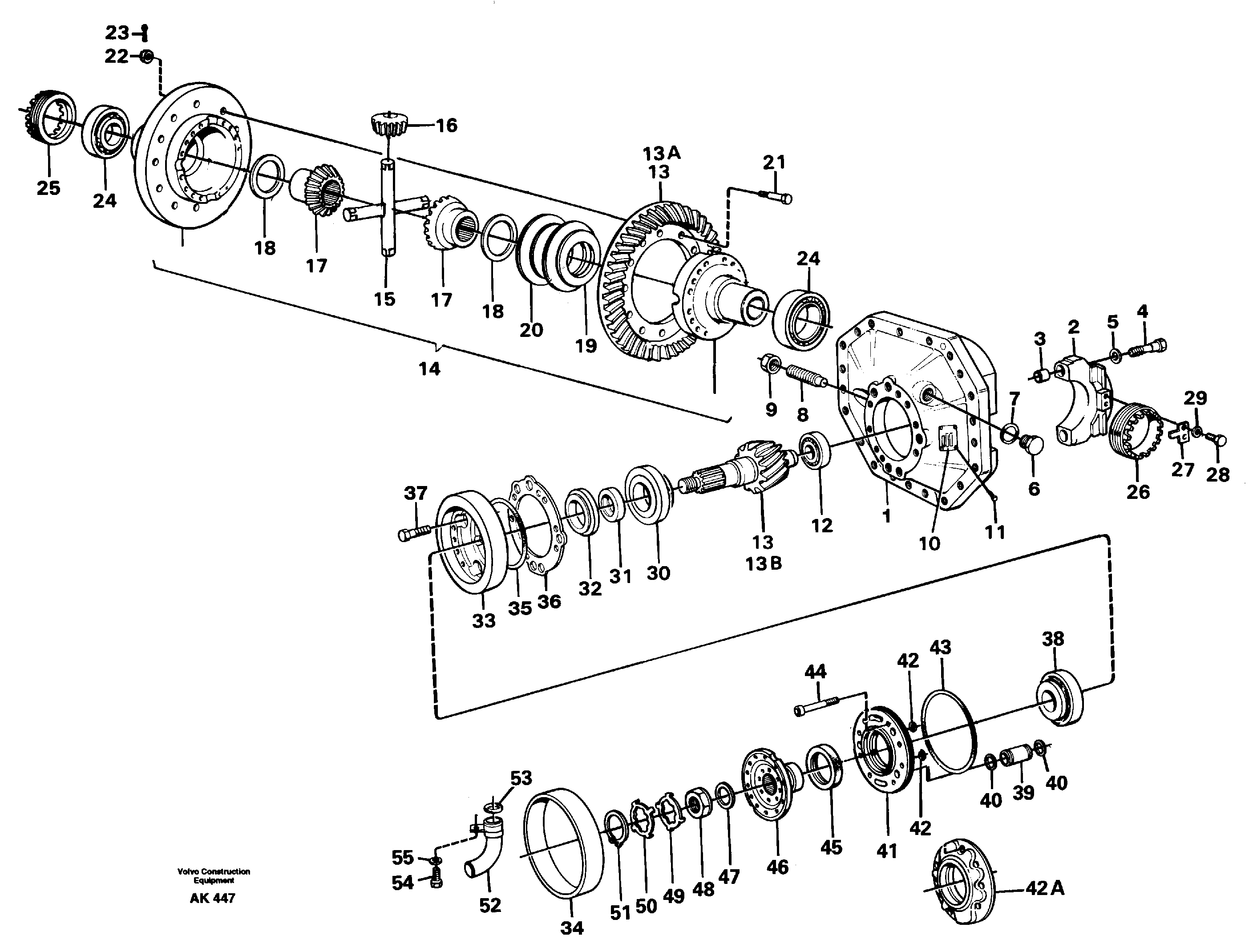 Final drive, rear  23875,   23856.   AWB 40 — volvo parts diagram