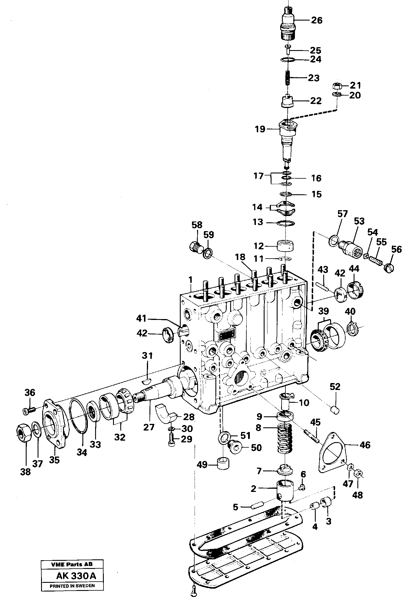 Injection pump.  TD 122 KHE — volvo parts diagram