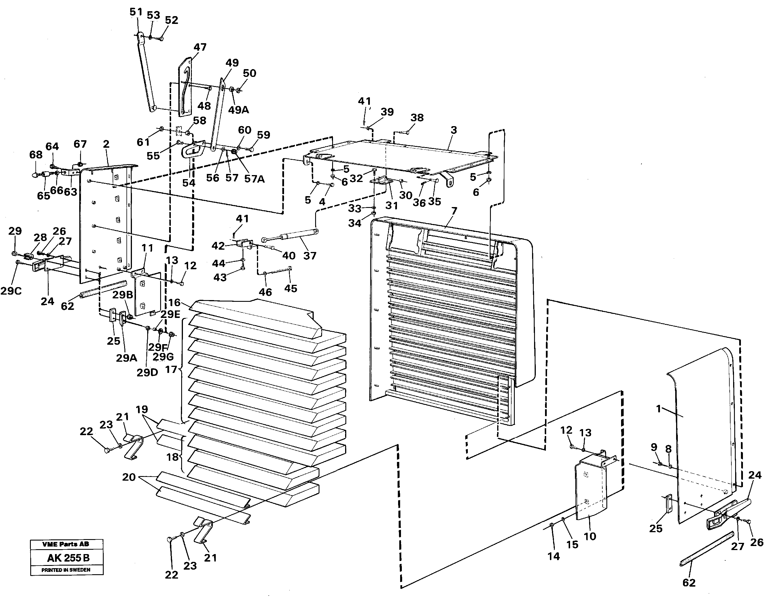 Radiator shell.  STD,   USA,   33808 — volvo parts diagram