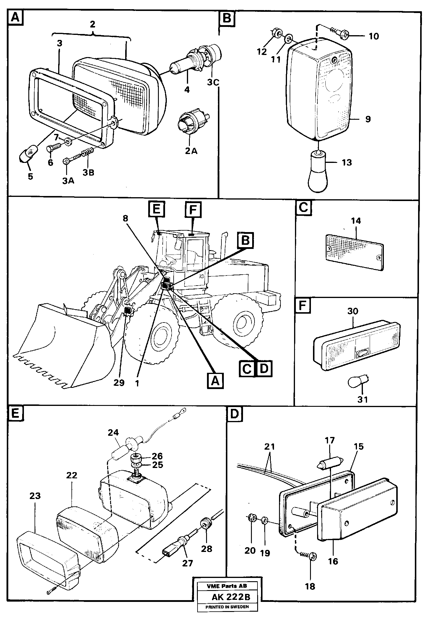 Lighting, front — volvo parts diagram