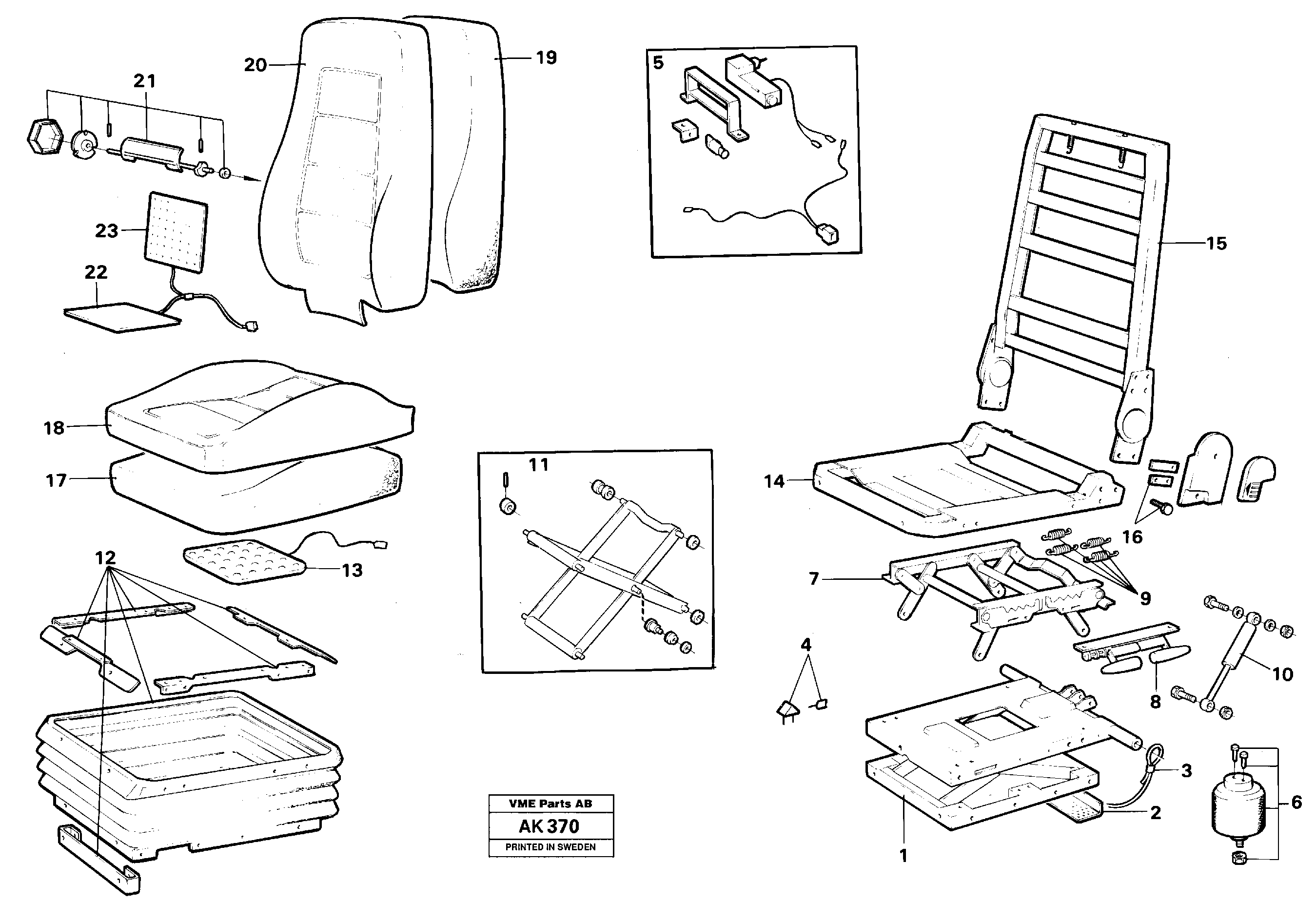 Driver's seat.  92382 — volvo parts diagram