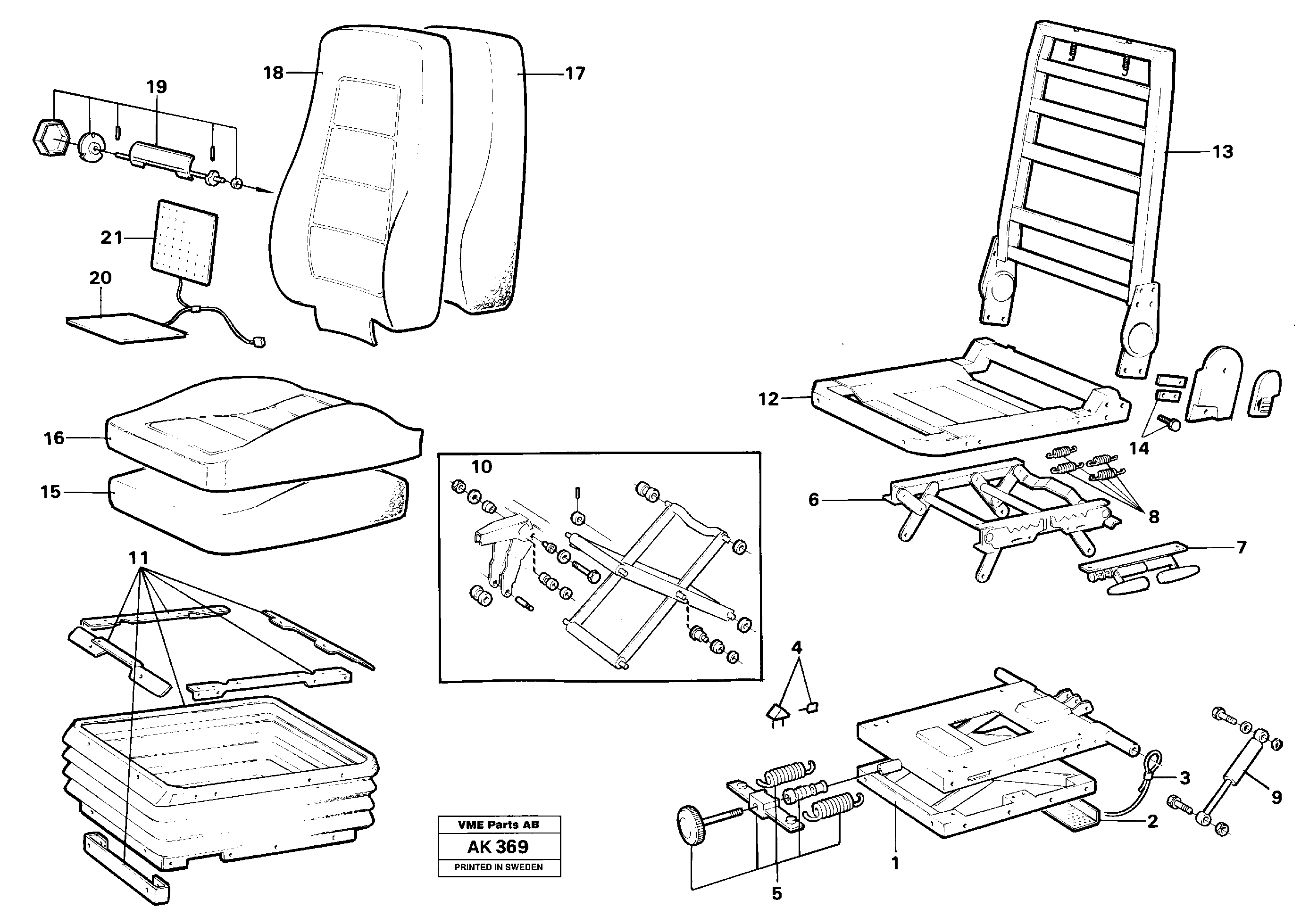 Driver's seat.  92381 — volvo parts diagram