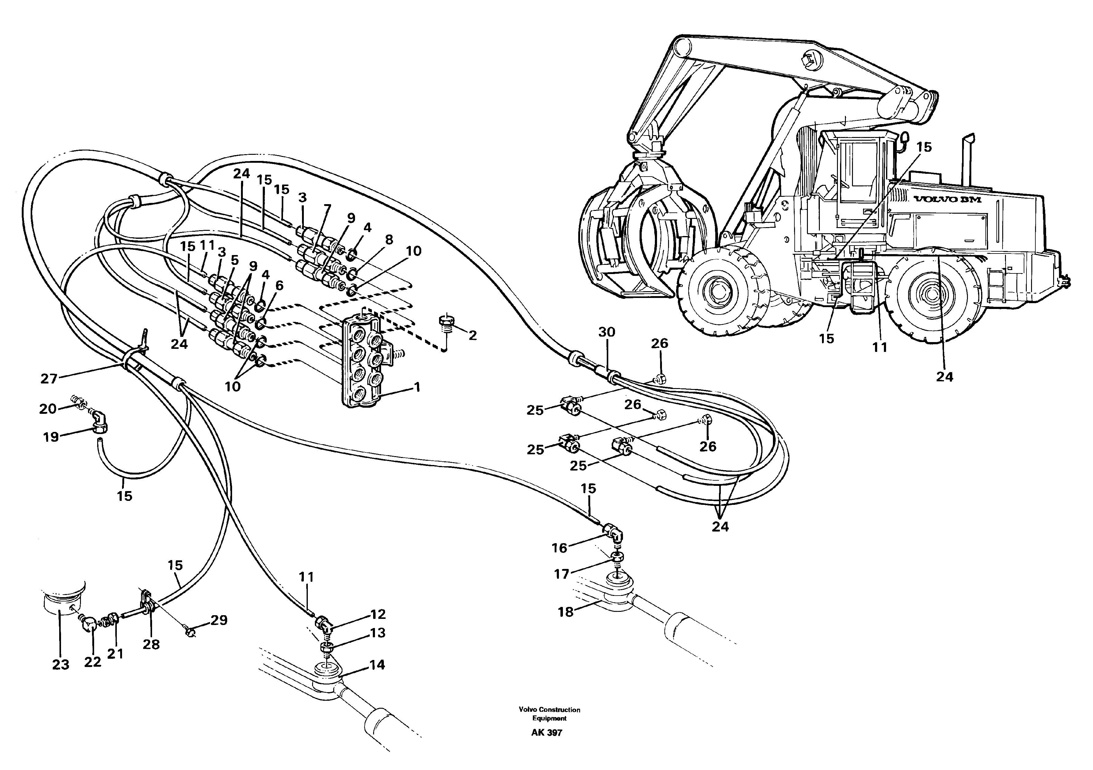 Distribution block. B  33808 SER NO - 2168 — volvo parts diagram