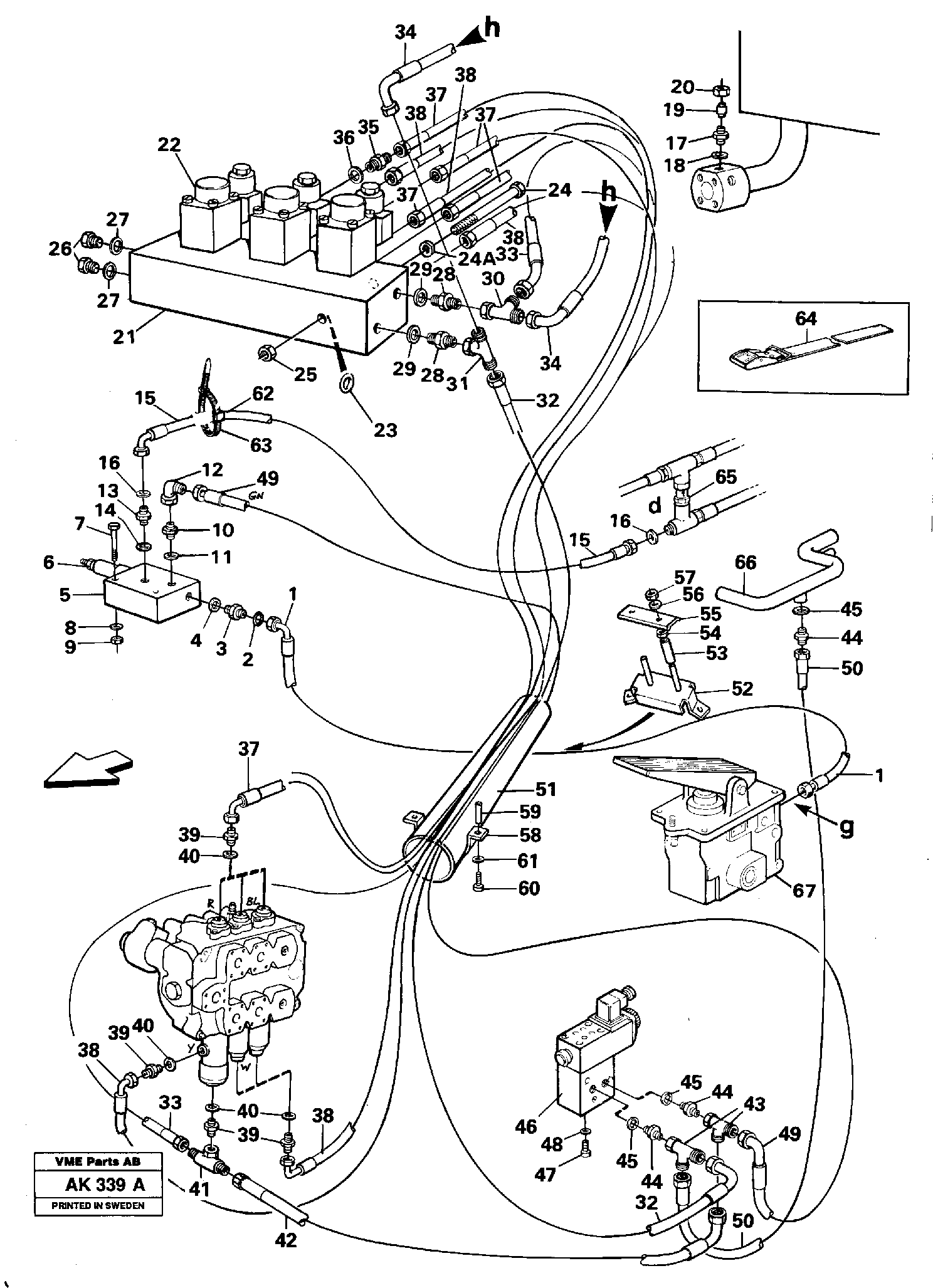 Servo hydraulics.  33808 SER NO - 1624 — volvo parts diagram