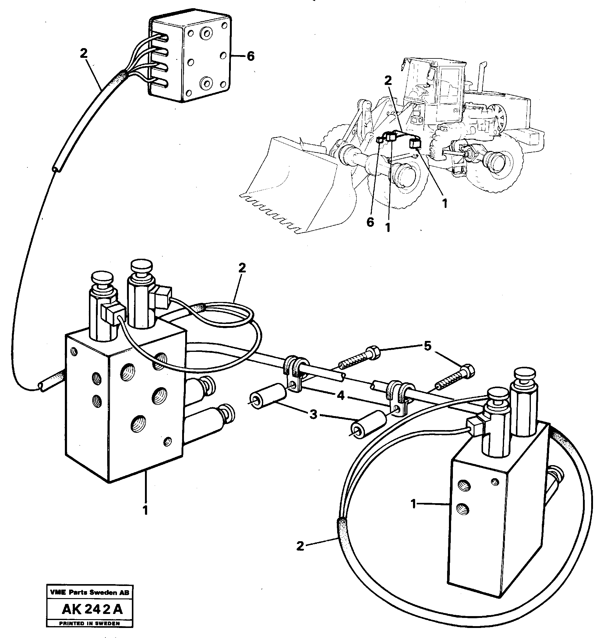 Cable harness boom suspension system, front.  91871,   92447,   94600,   94601,   94956 — volvo parts diagram