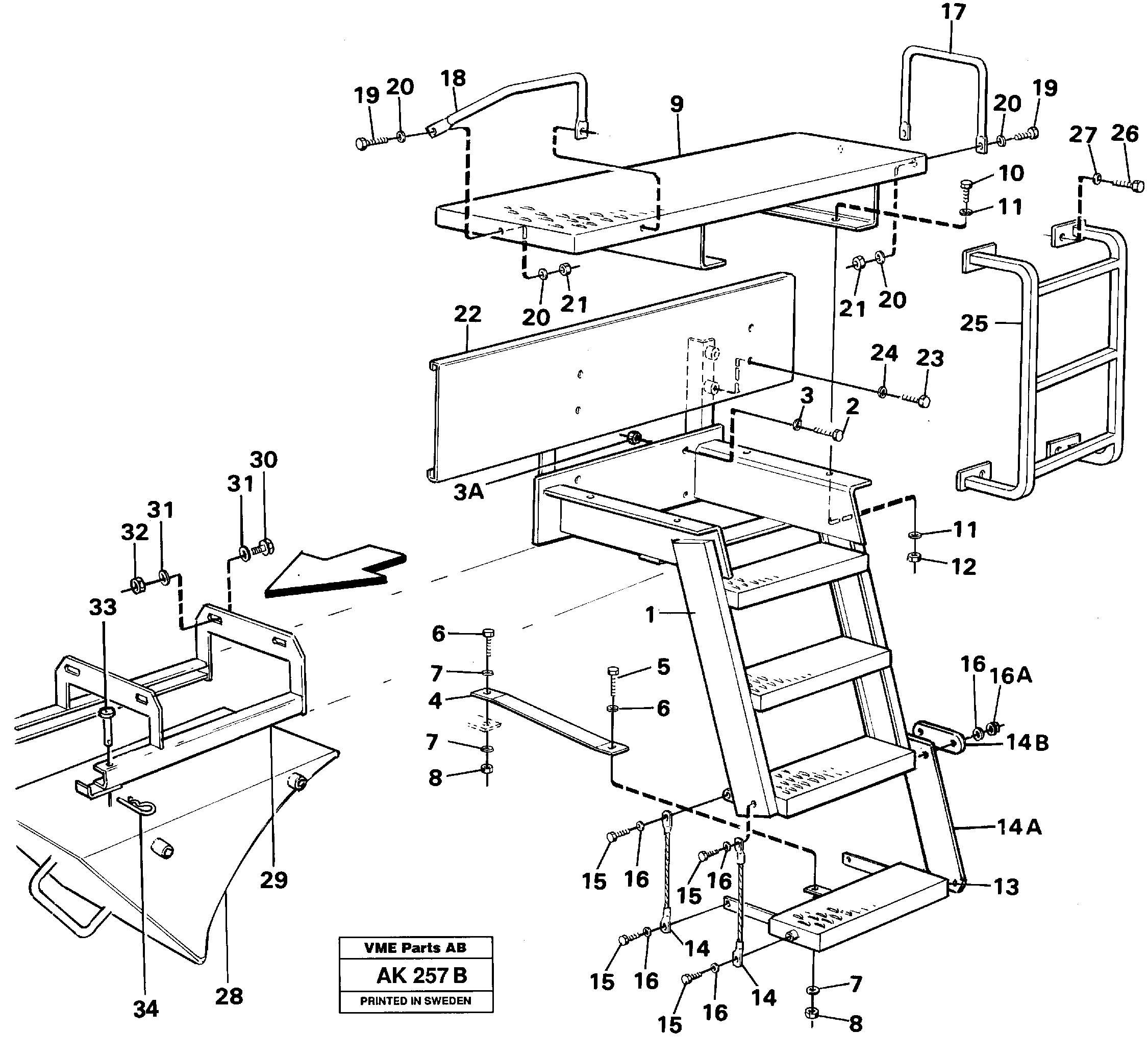Running board.  STD,  USA,  33808,  91893,  92246,  92792,  93448 — volvo parts diagram