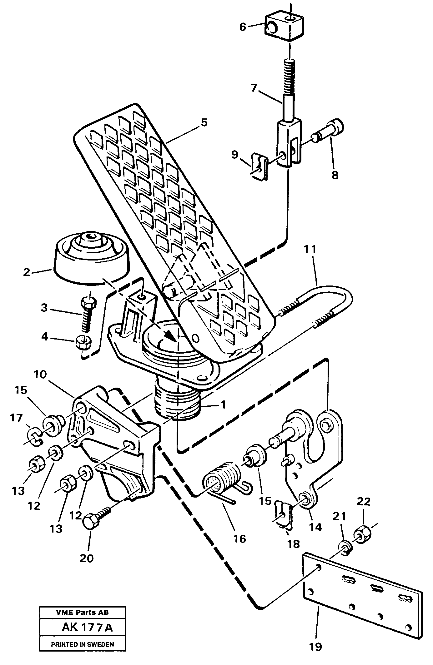 Accelerator pedal — volvo parts diagram