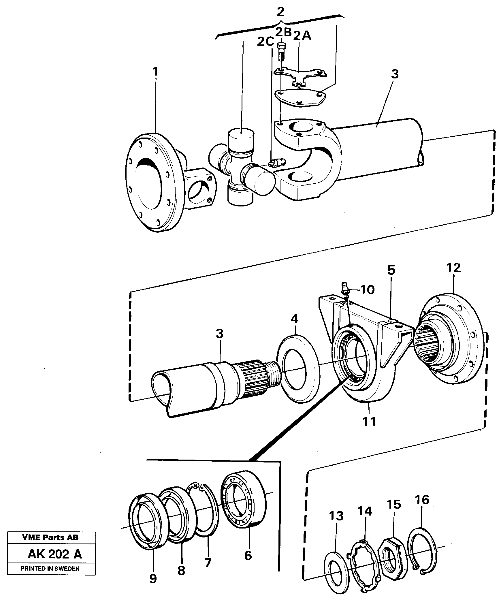 Propeller shaft — volvo parts diagram