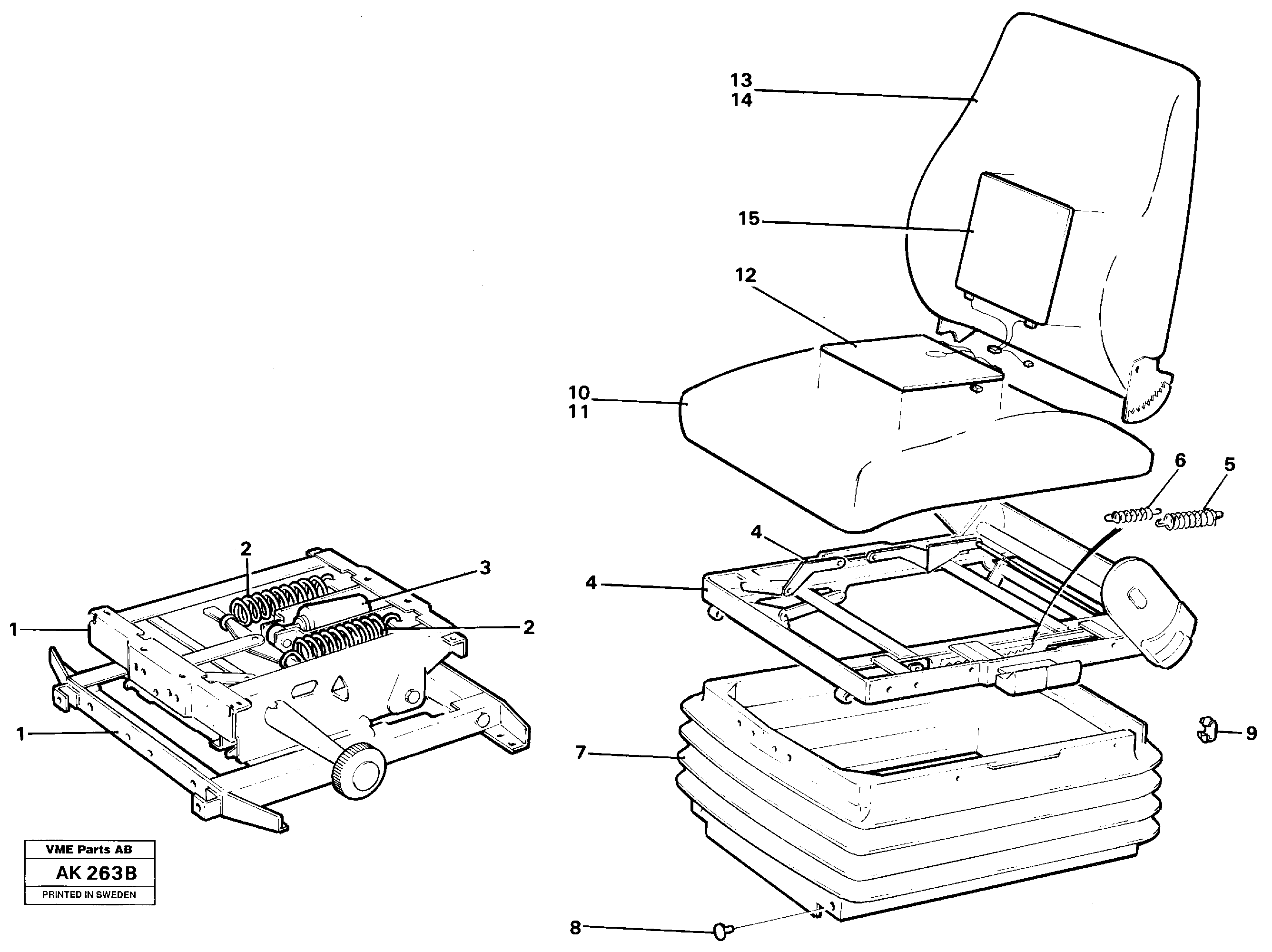 Operator's seat — volvo parts diagram