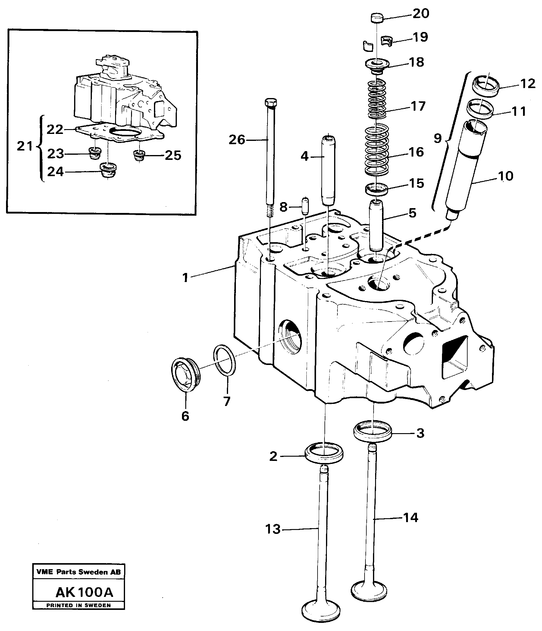 Cylinder head.  ENG - 215834 — volvo parts diagram