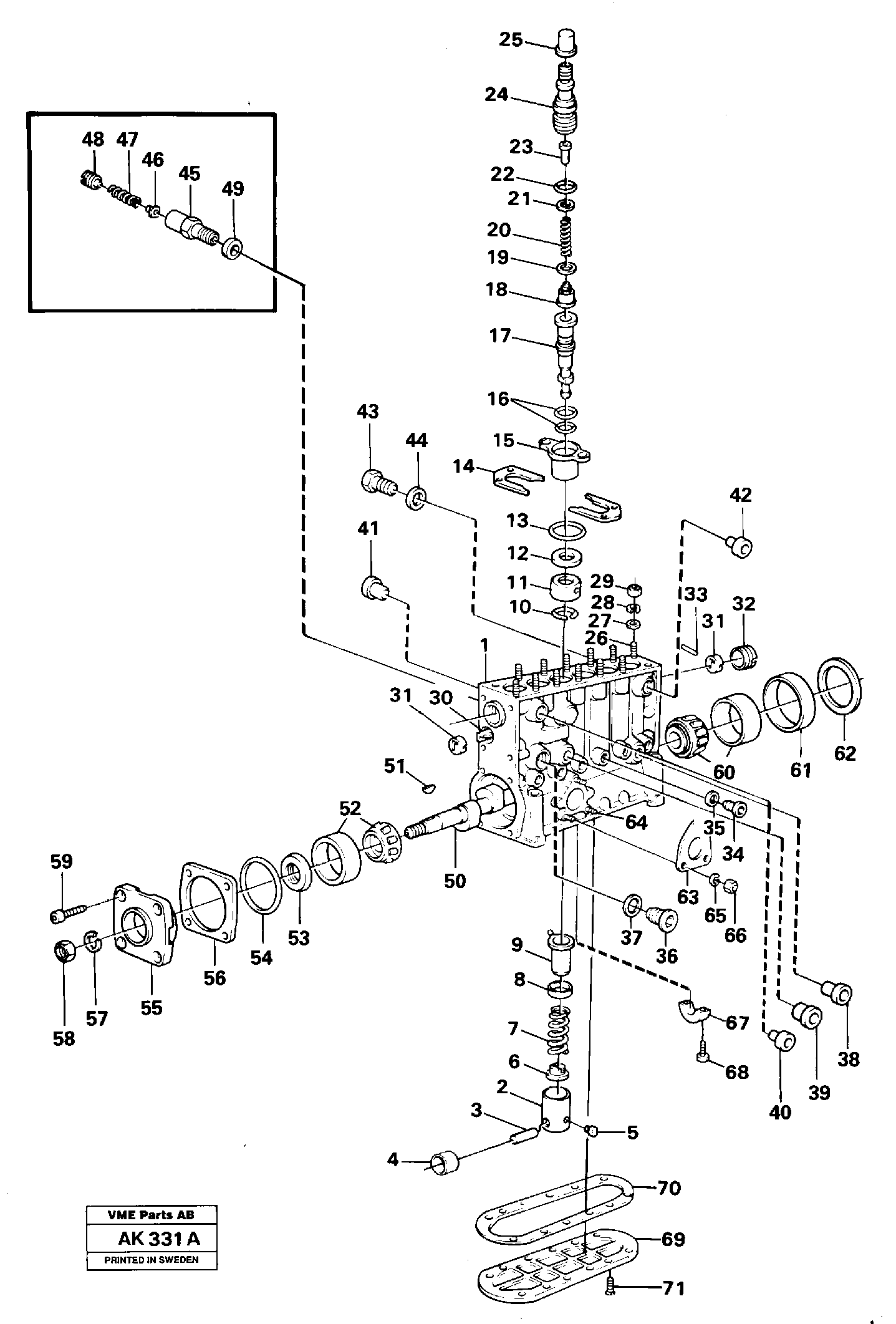 Injection pump.  TD 122 GH — volvo parts diagram