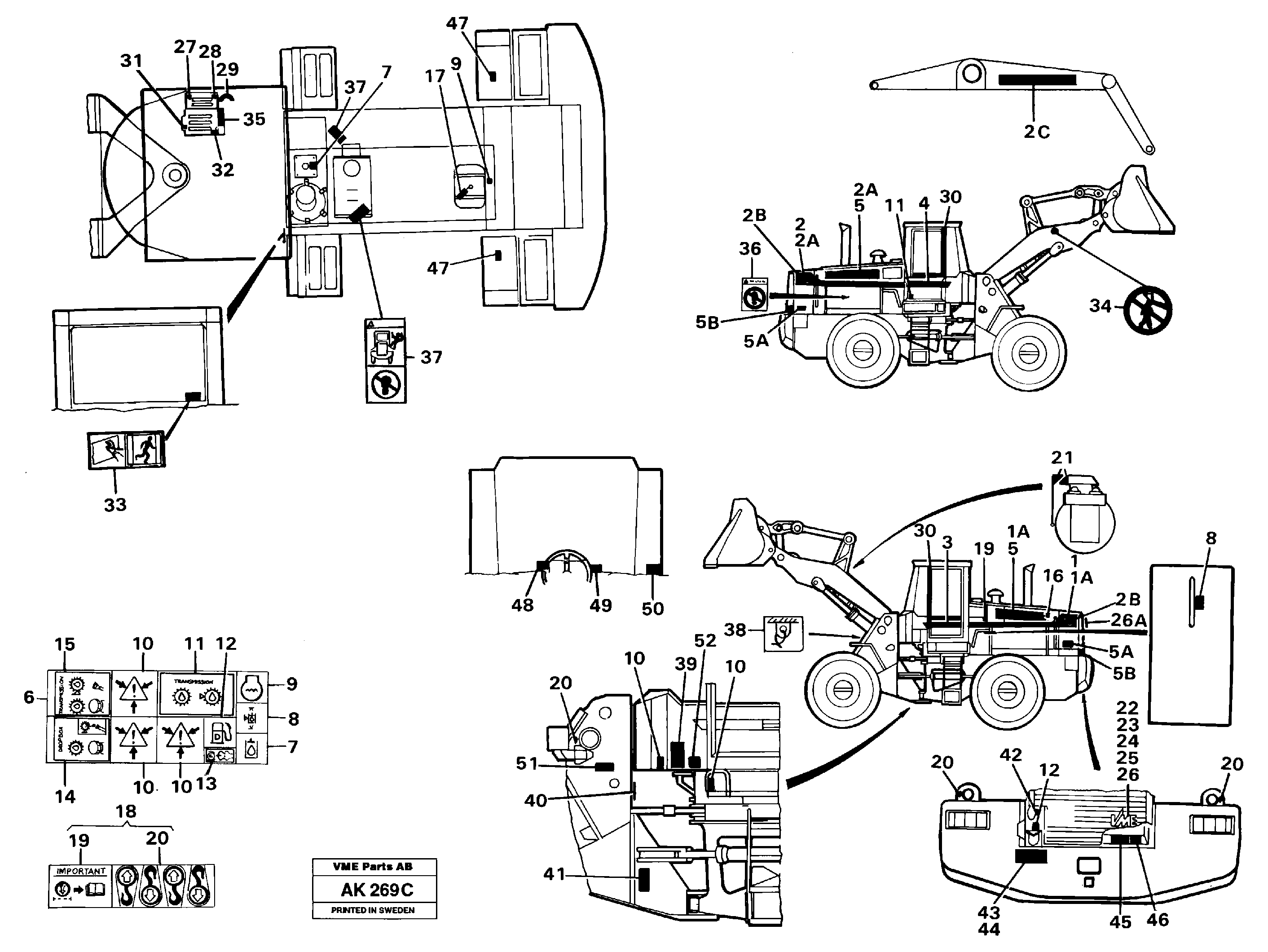 Sign plates and decals — volvo parts diagram