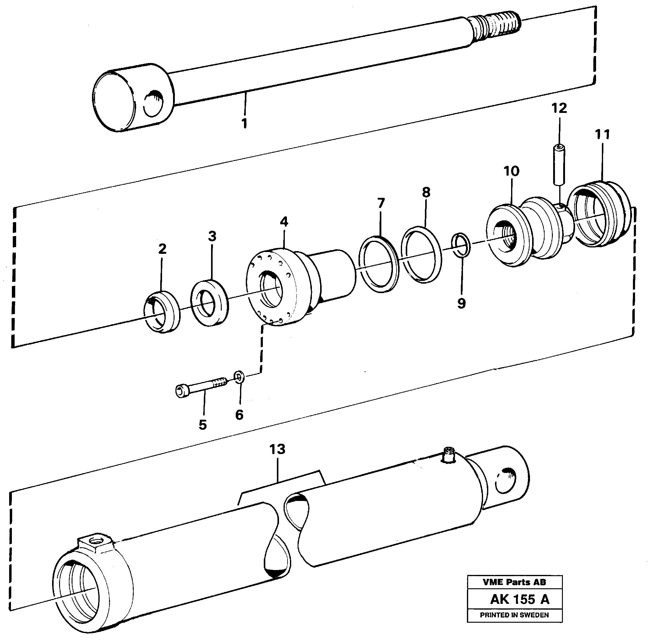 Hydraulic cylinder.  91718,   94659 — volvo parts diagram