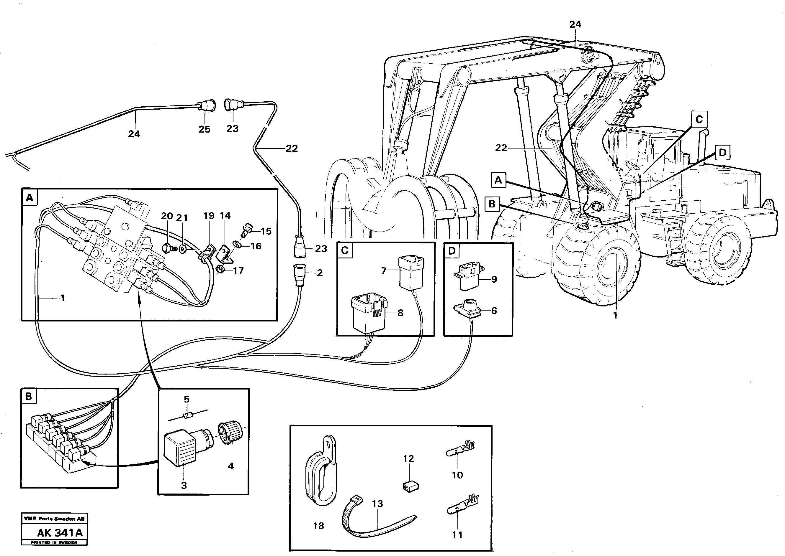 Cable harness for high lift.  33808 — volvo parts diagram