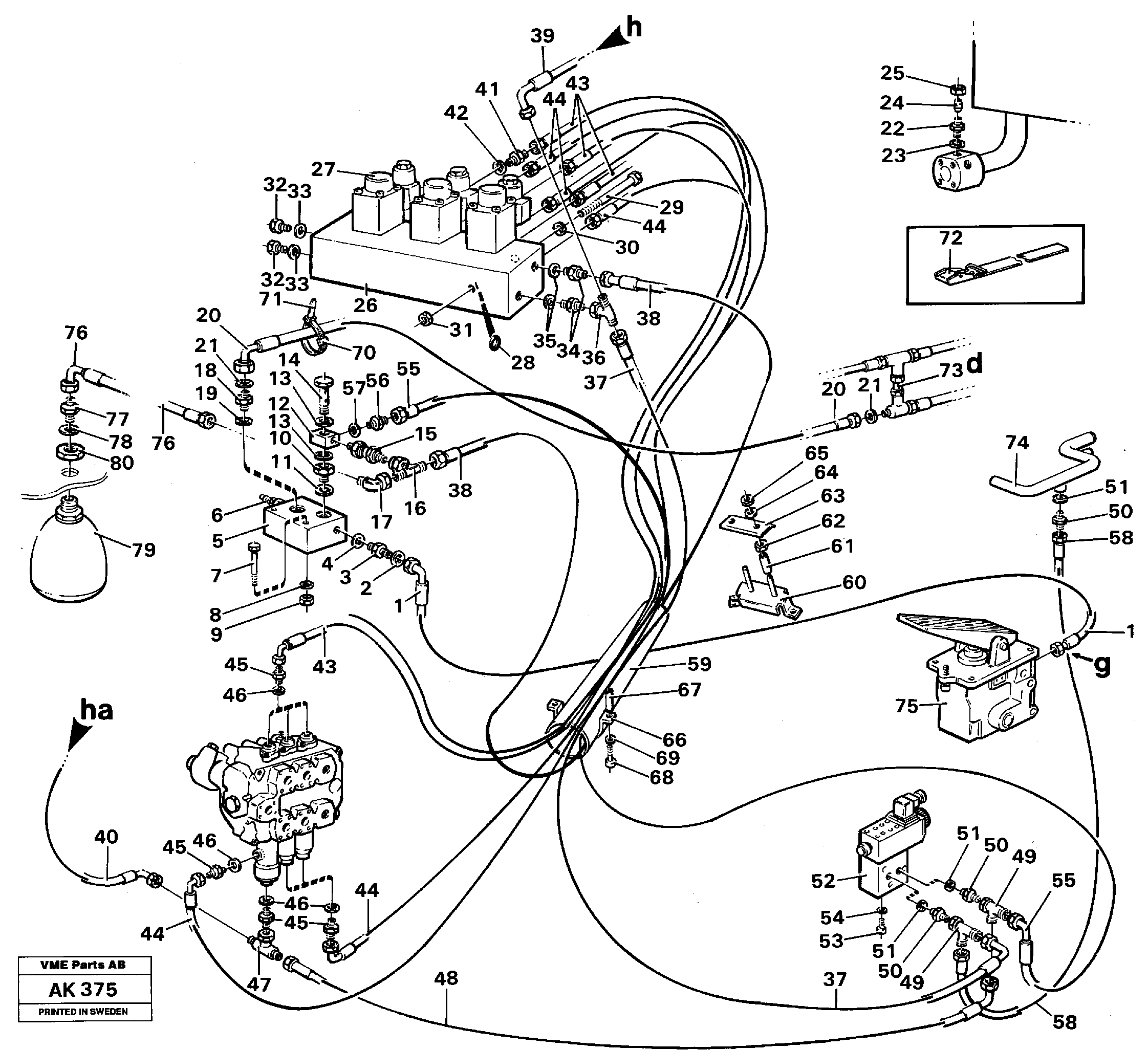 Servo hydraulics.  33808 SER NO 1625 - — volvo parts diagram