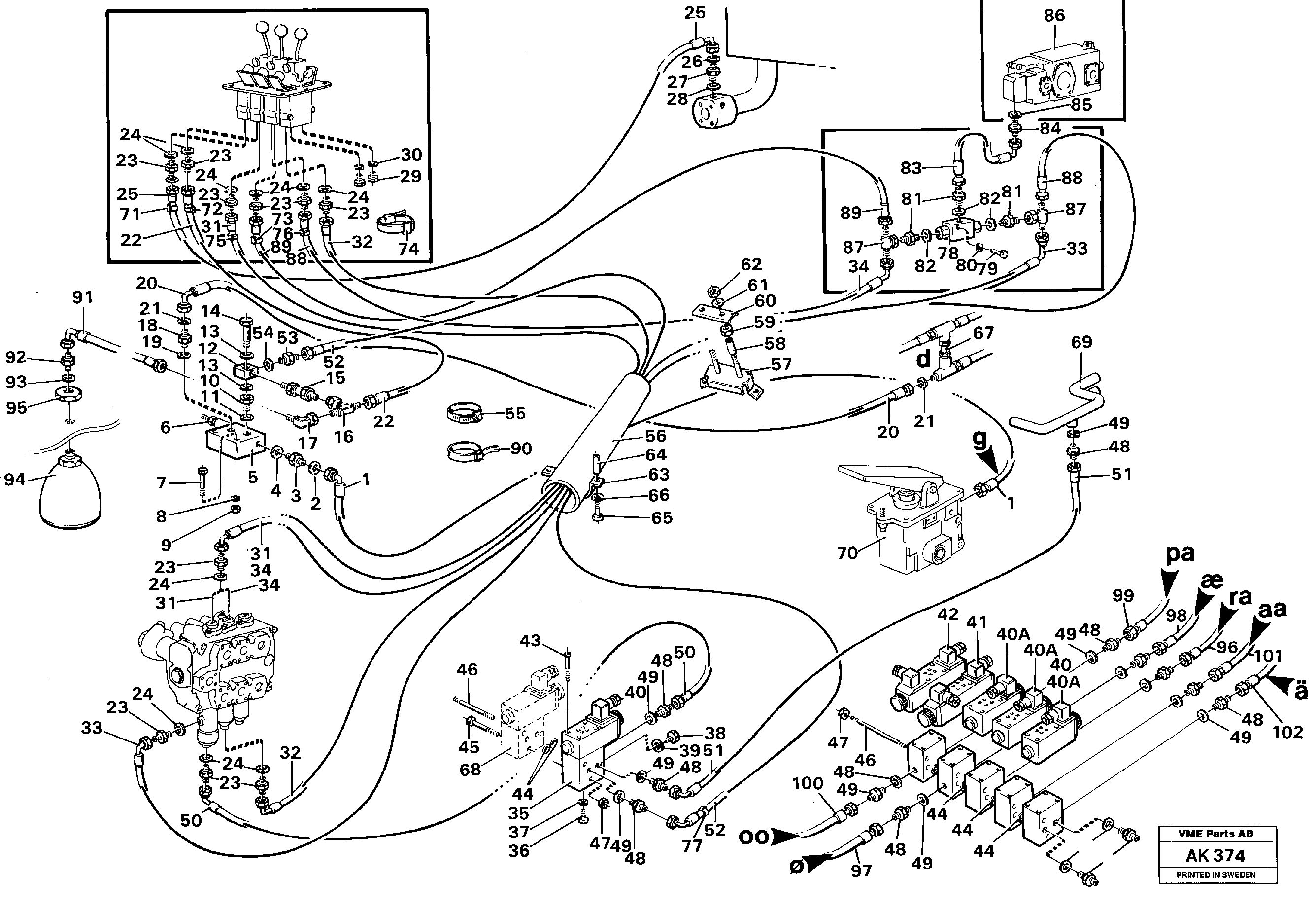 Servo hydraulics.  STD, 33809 SER NO 1625 - / SER NO 60190 - USA — volvo parts diagram
