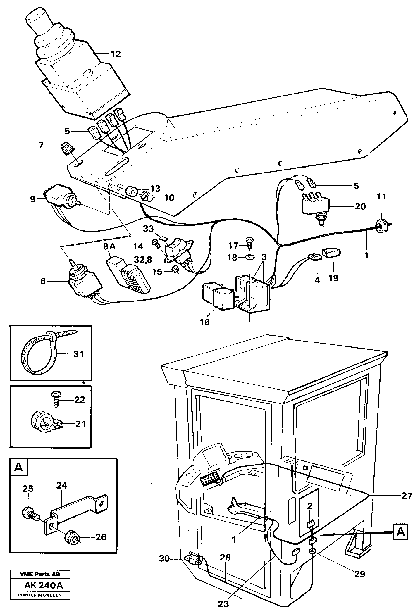 Cable harness, CDC-steering.  91839,   92646,   92819 — volvo parts diagram
