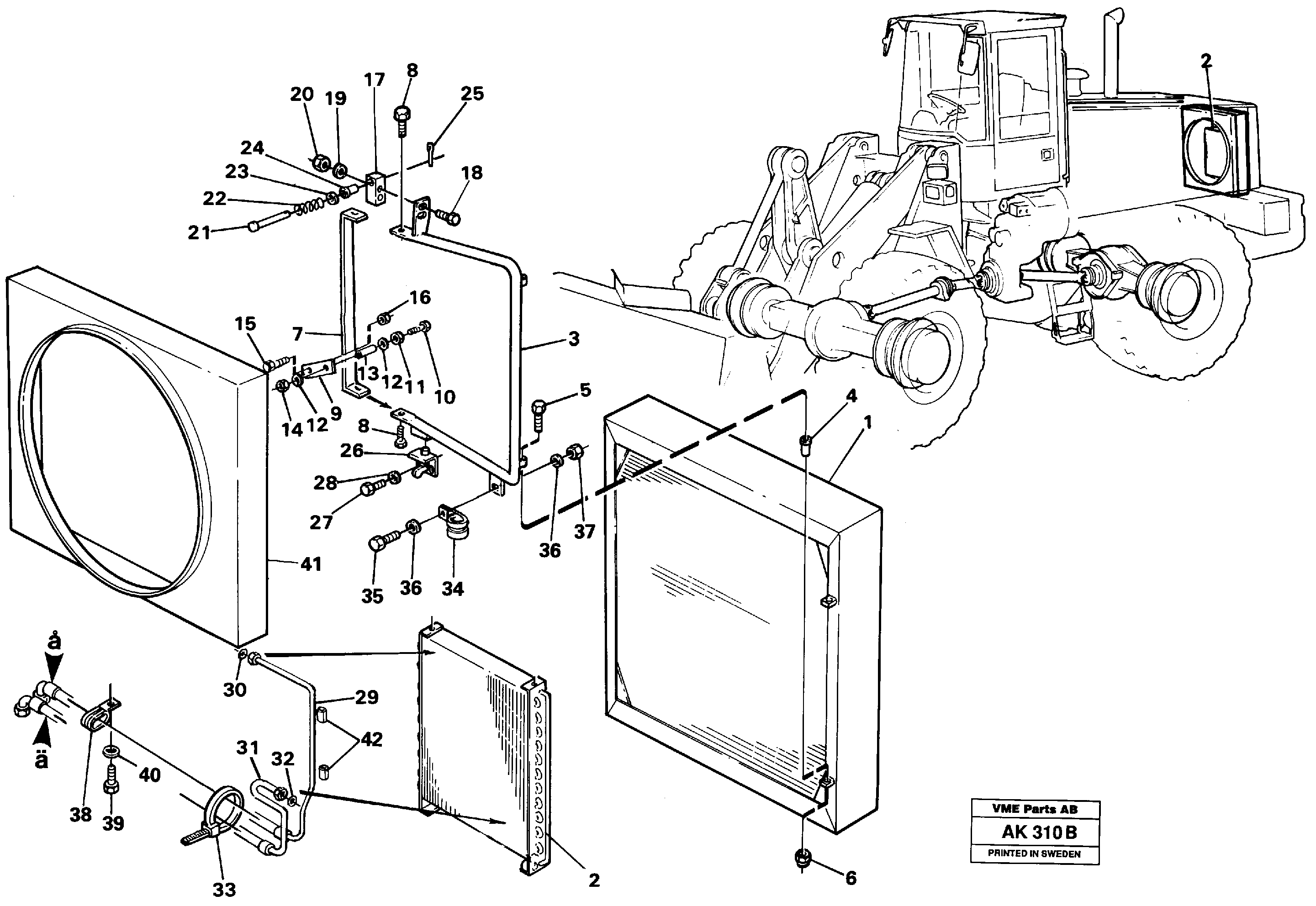 Condenser with fitting parts.  92246 — volvo parts diagram