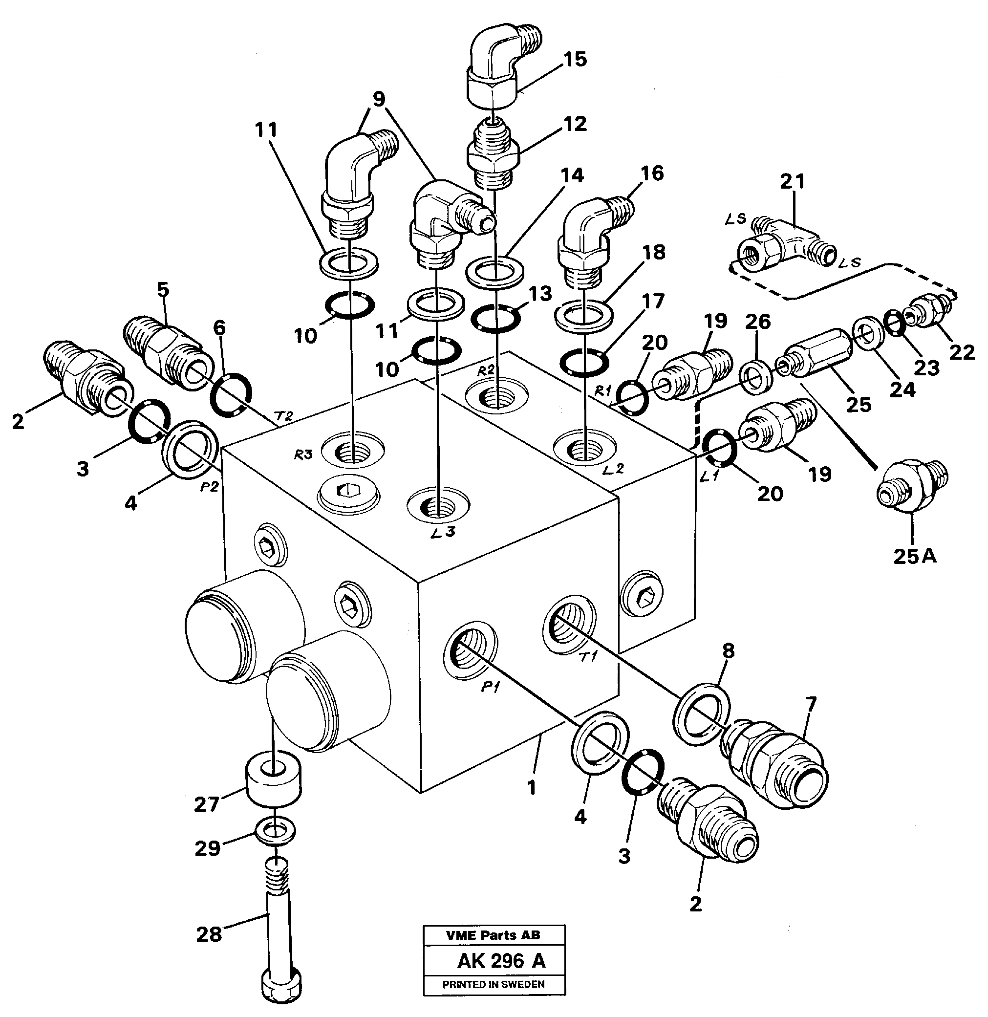Shift valve with fitting parts — volvo parts diagram