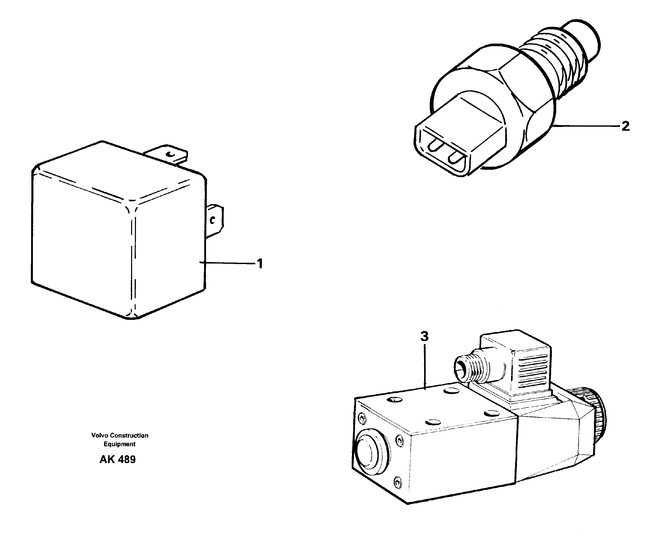 Referens list: Relay, sender and solenoid valves — volvo parts diagram
