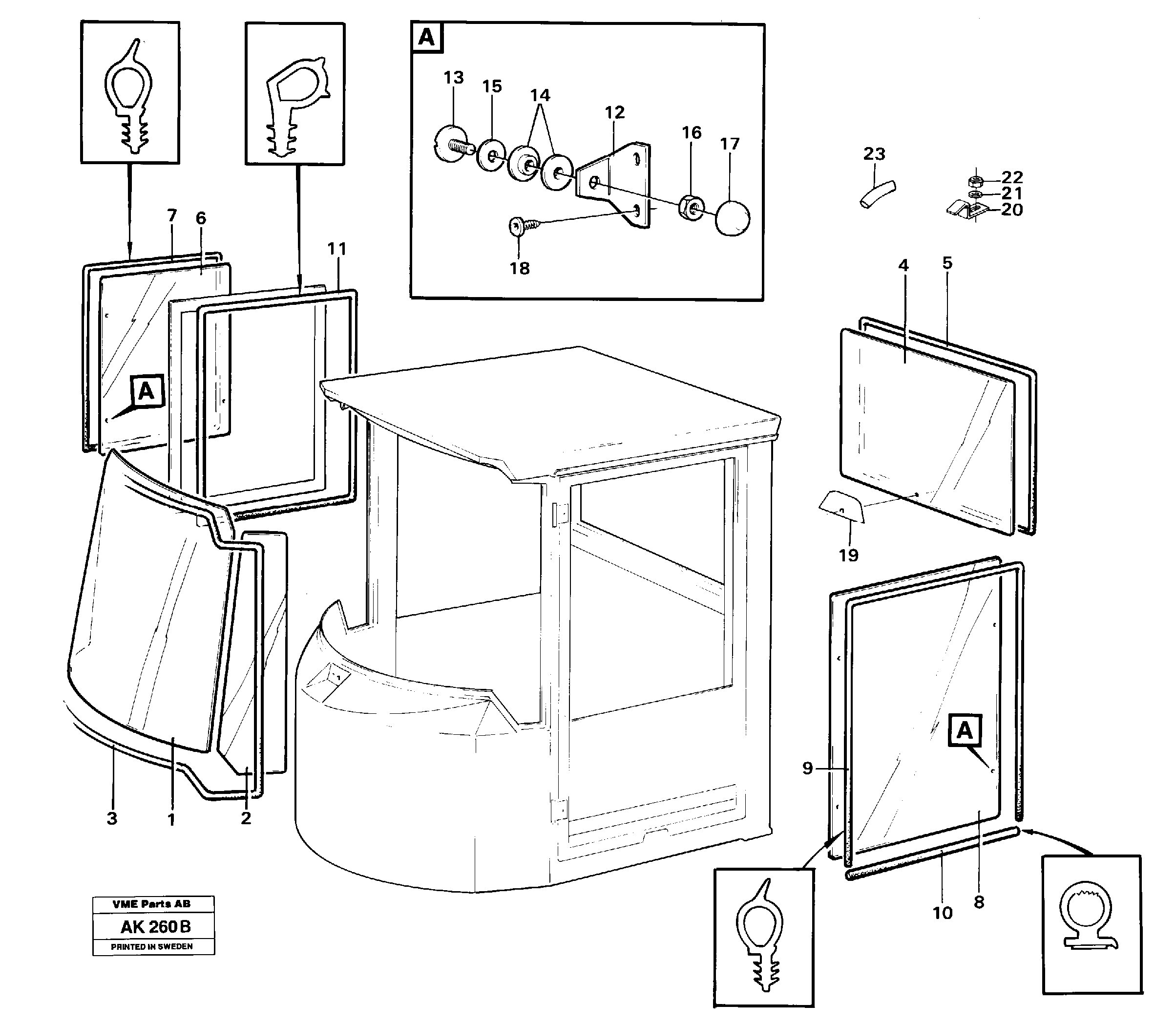 Glass panes — volvo parts diagram