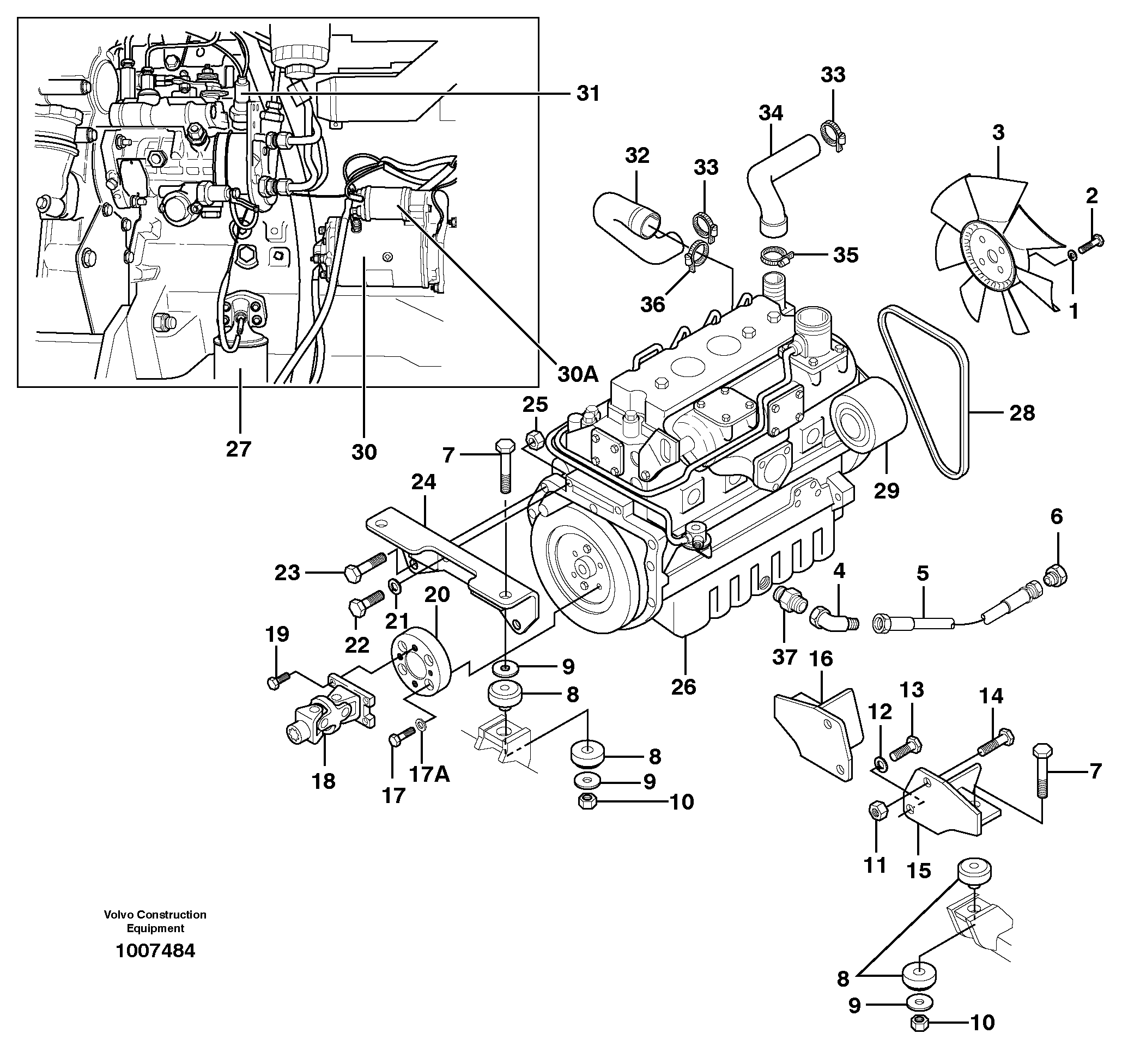 Engine mounting — volvo parts diagram