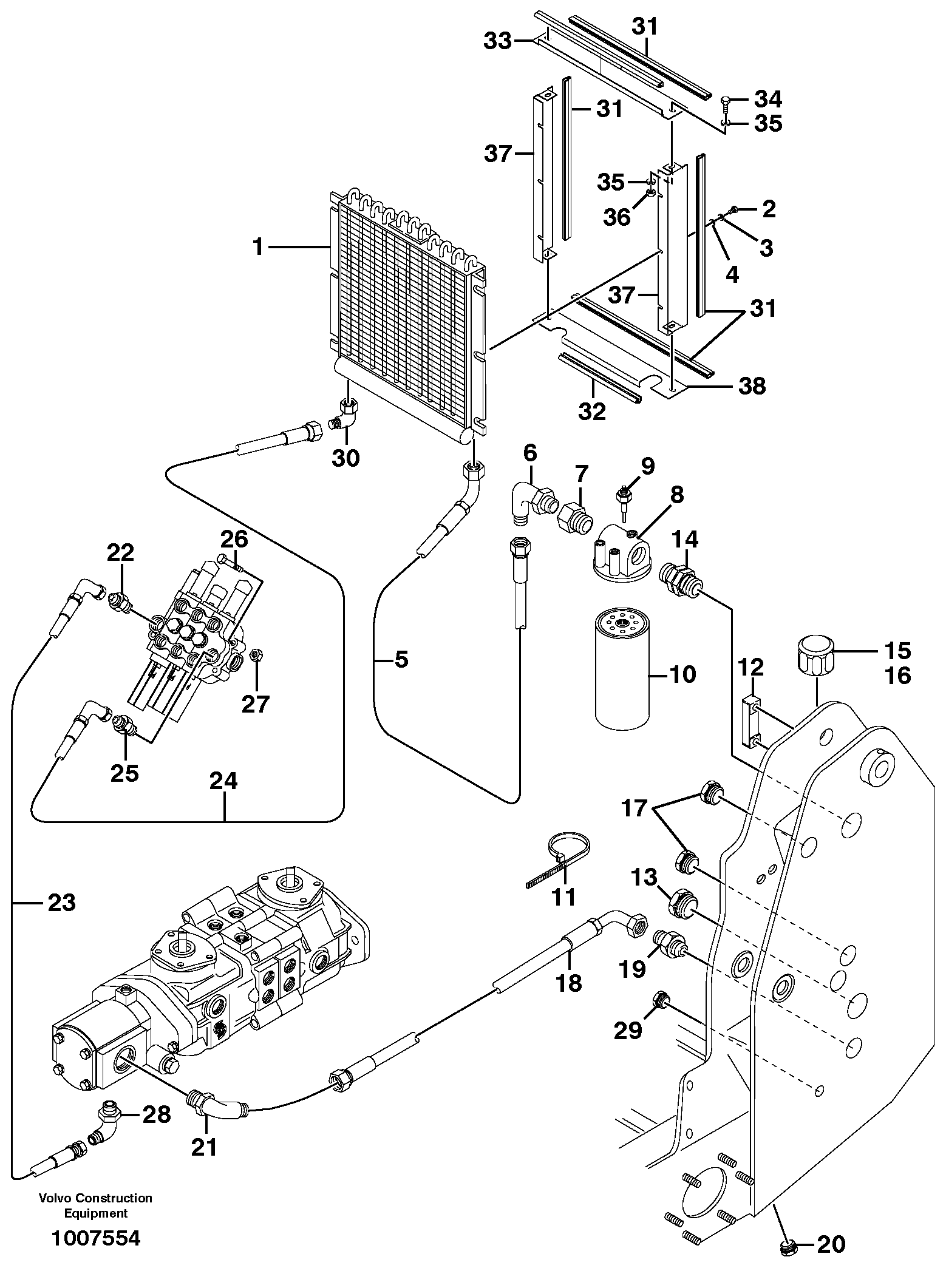 Supply/return and Cooling Circuits  11840178,11840179 — volvo parts diagram