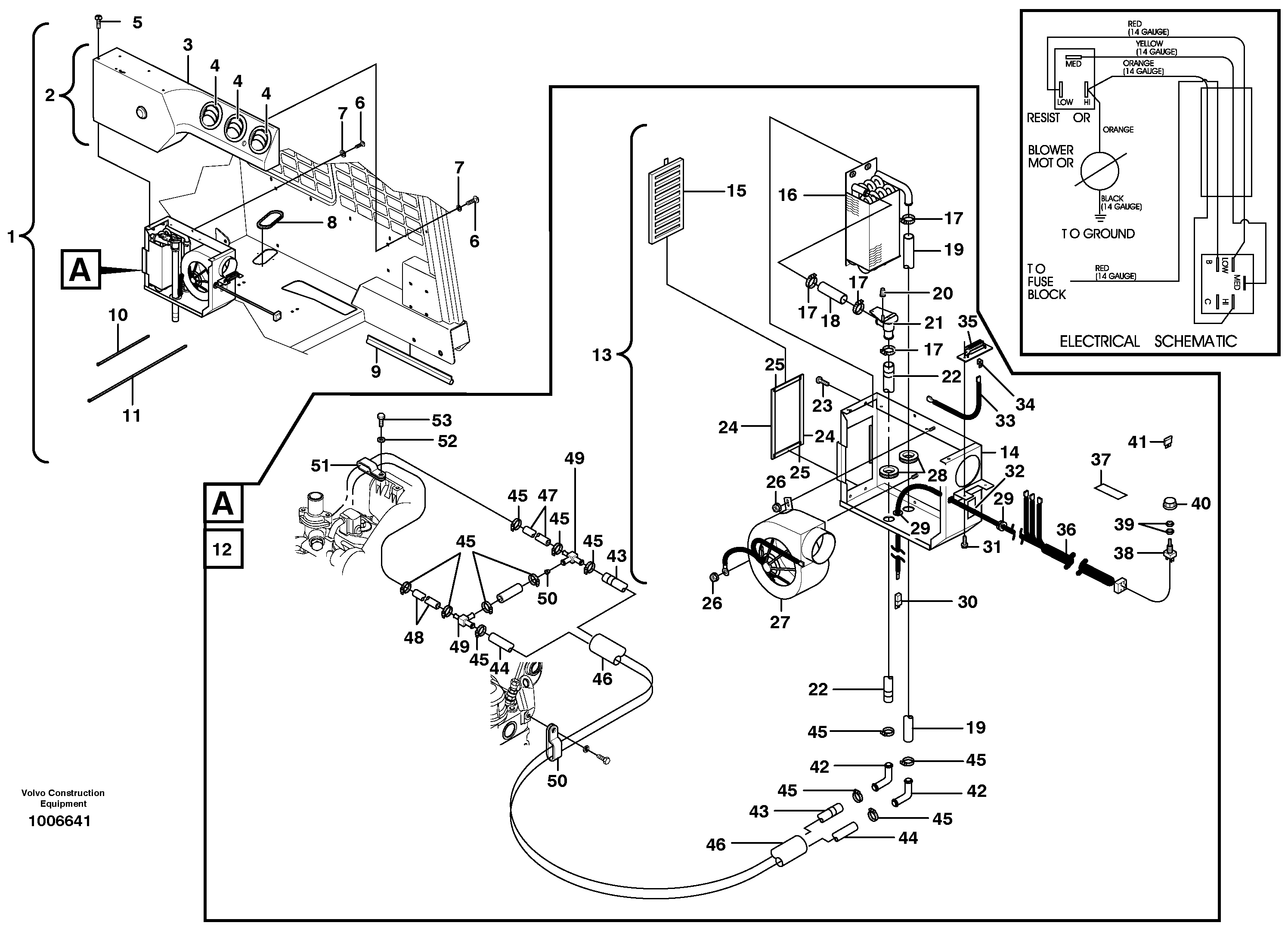 Enclosed cab heater (optional) 11840192,11840268 — volvo parts diagram
