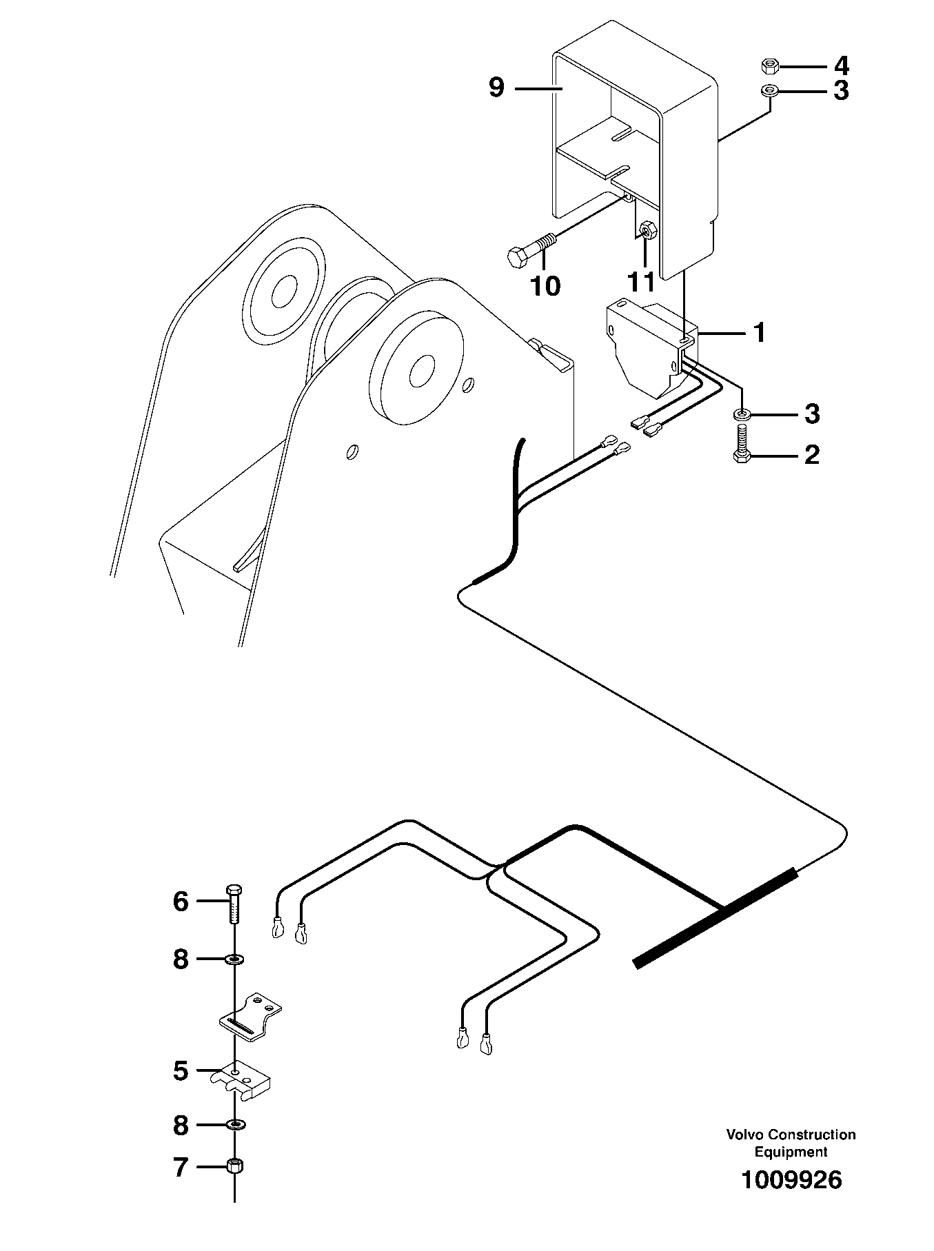 Back-up alarm, acoustic 11840002 — volvo parts diagram